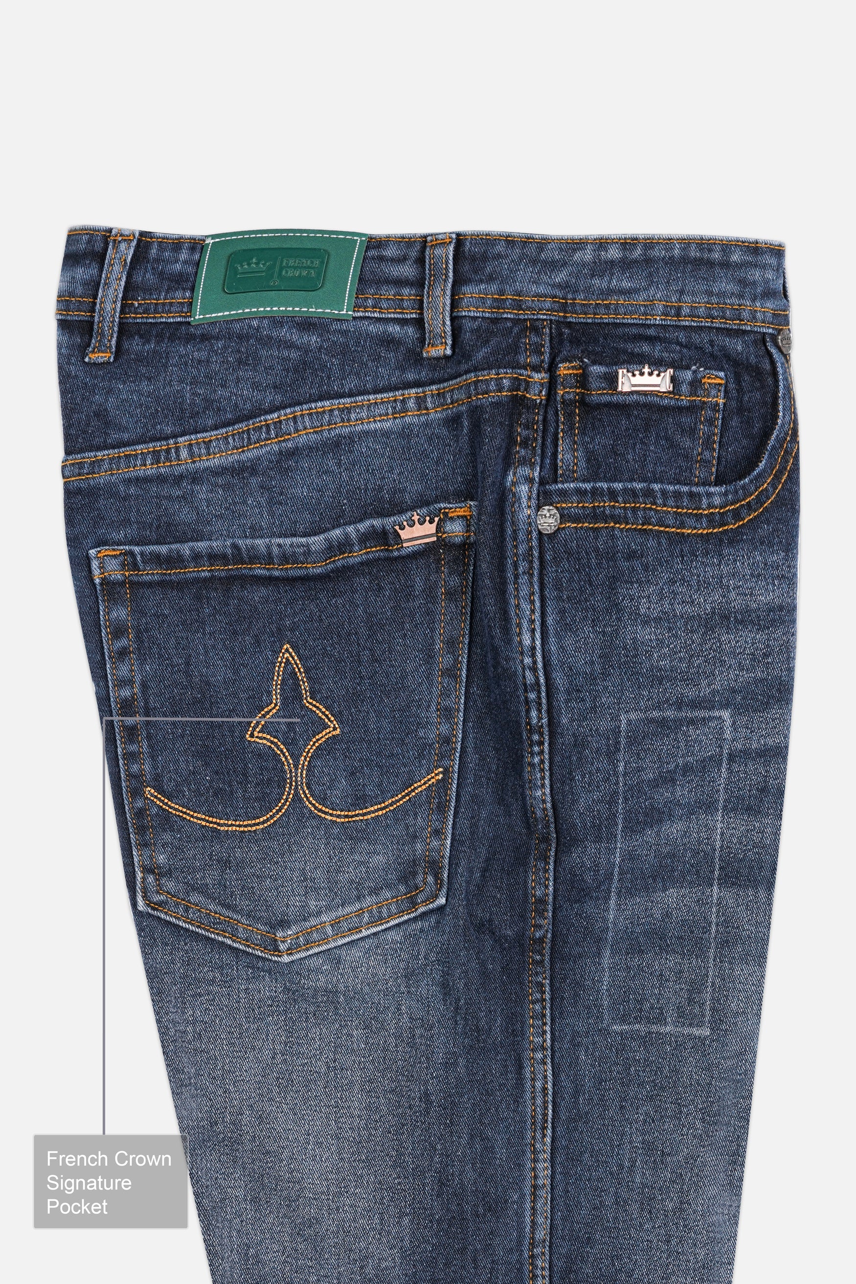 Trout Blue Whiskering Wash Stretchable Denim