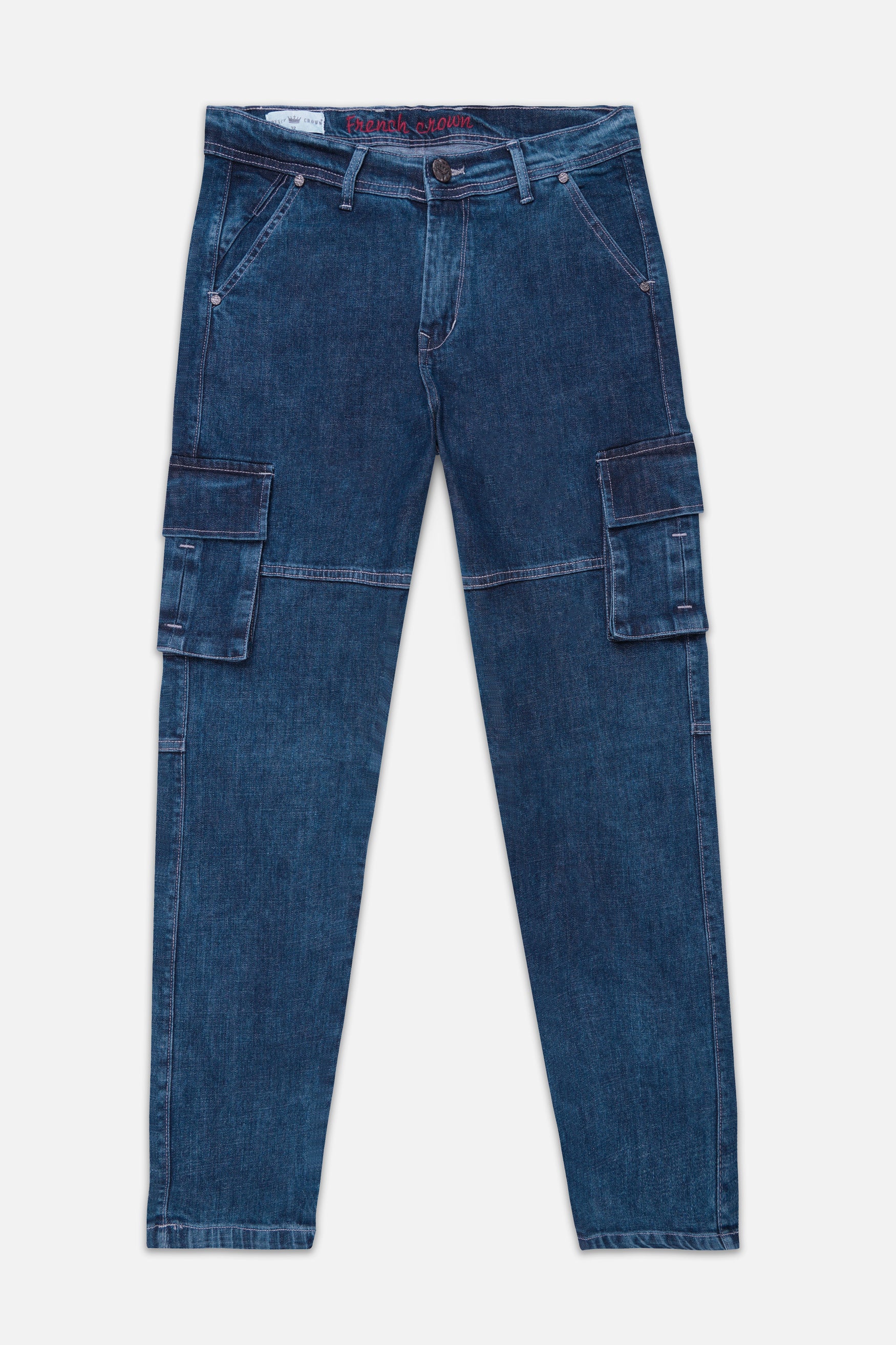 Nile Blue Stone Wash Cargo Denim