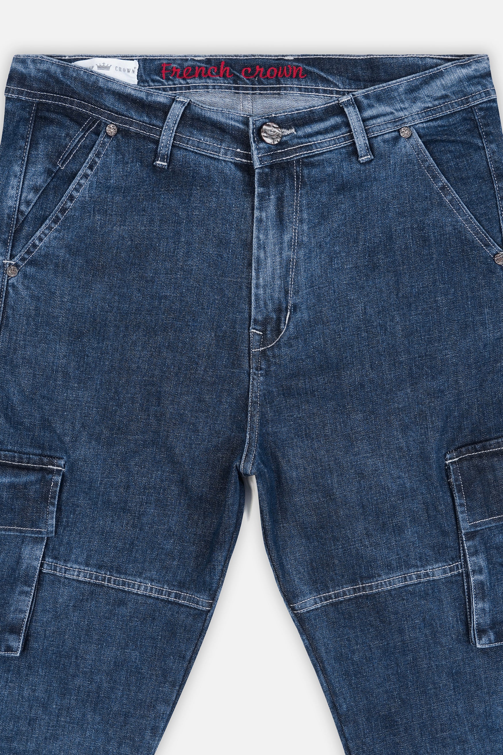Nile Blue Stone Wash Cargo Denim