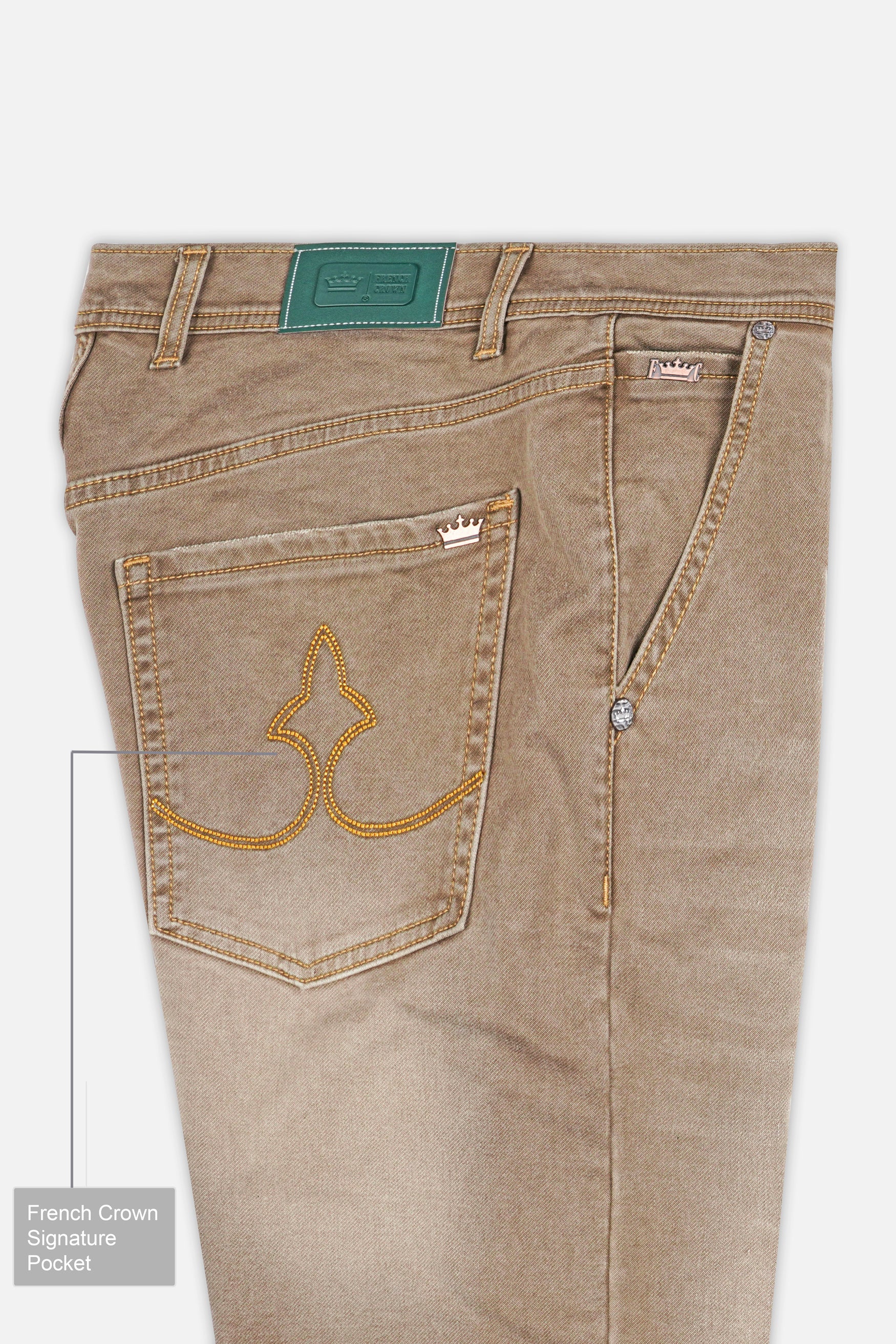 Cinereous Brown Stone Wash Denim
