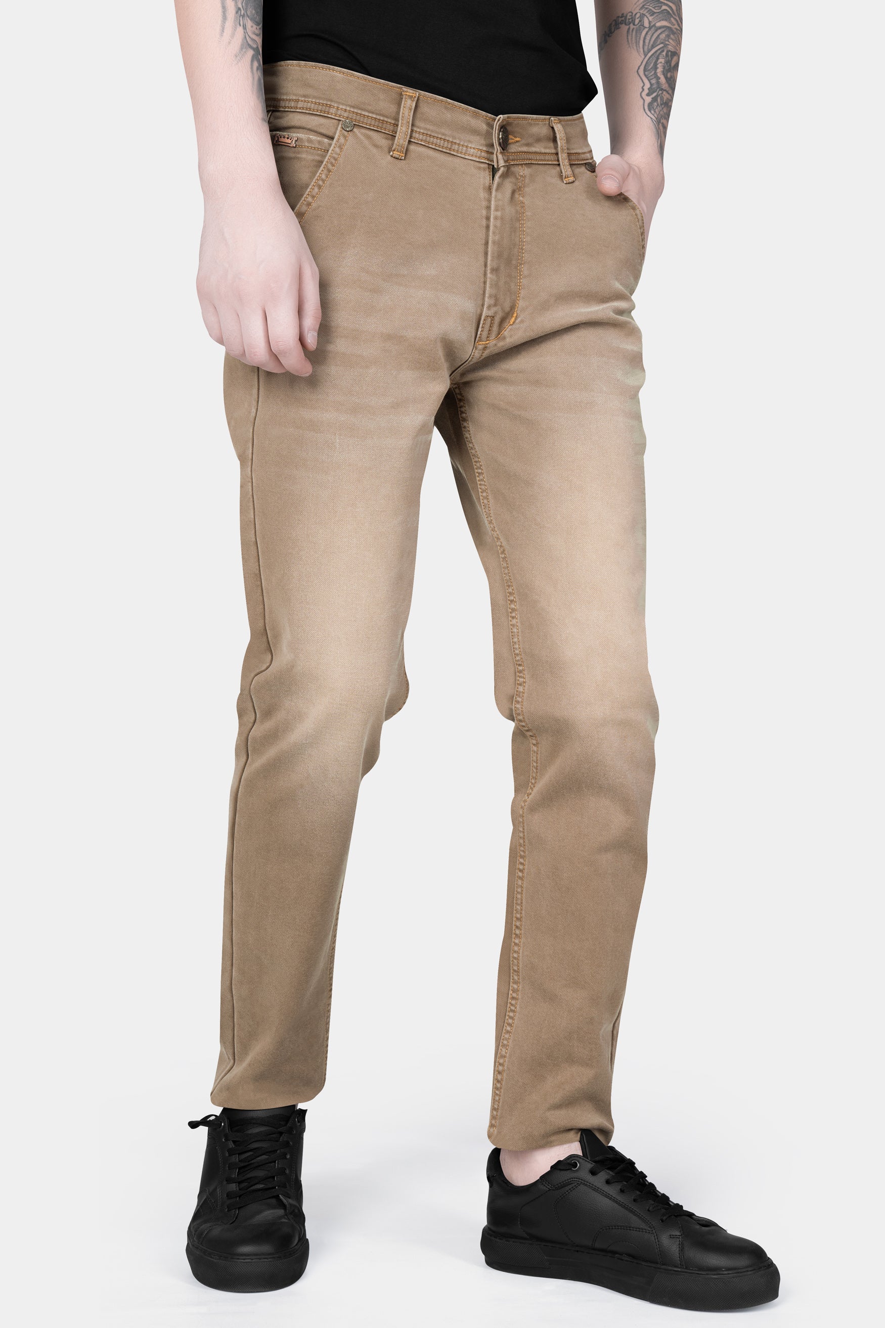 Cinereous Brown Stone Wash Denim