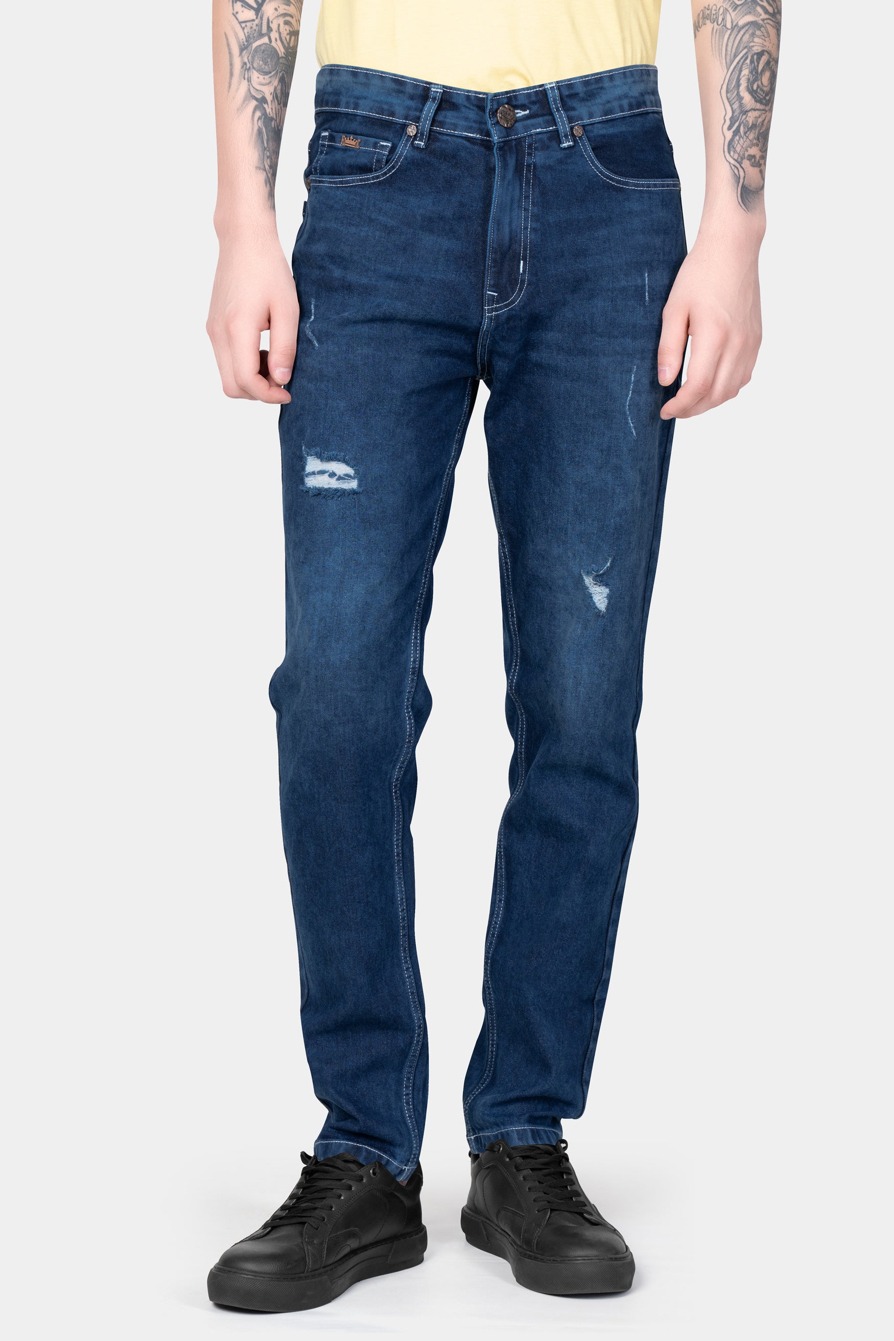 Rhino Blue Mildly Distressed Whiskering Wash Denim J316-30, J316-32, J316-34, J316-36, J316-38, J316-40