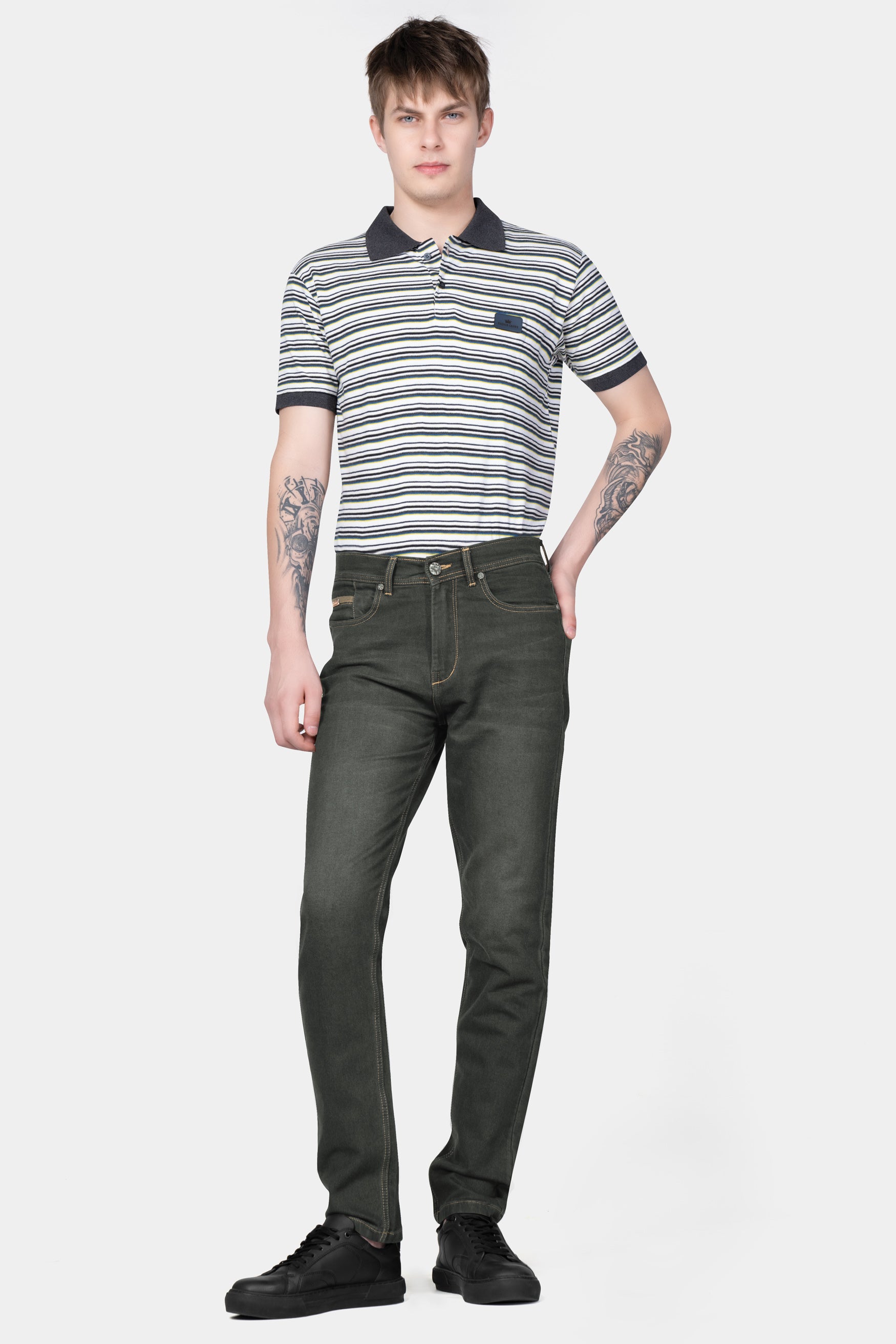 Tuatara Gray Whiskering Wash Denim