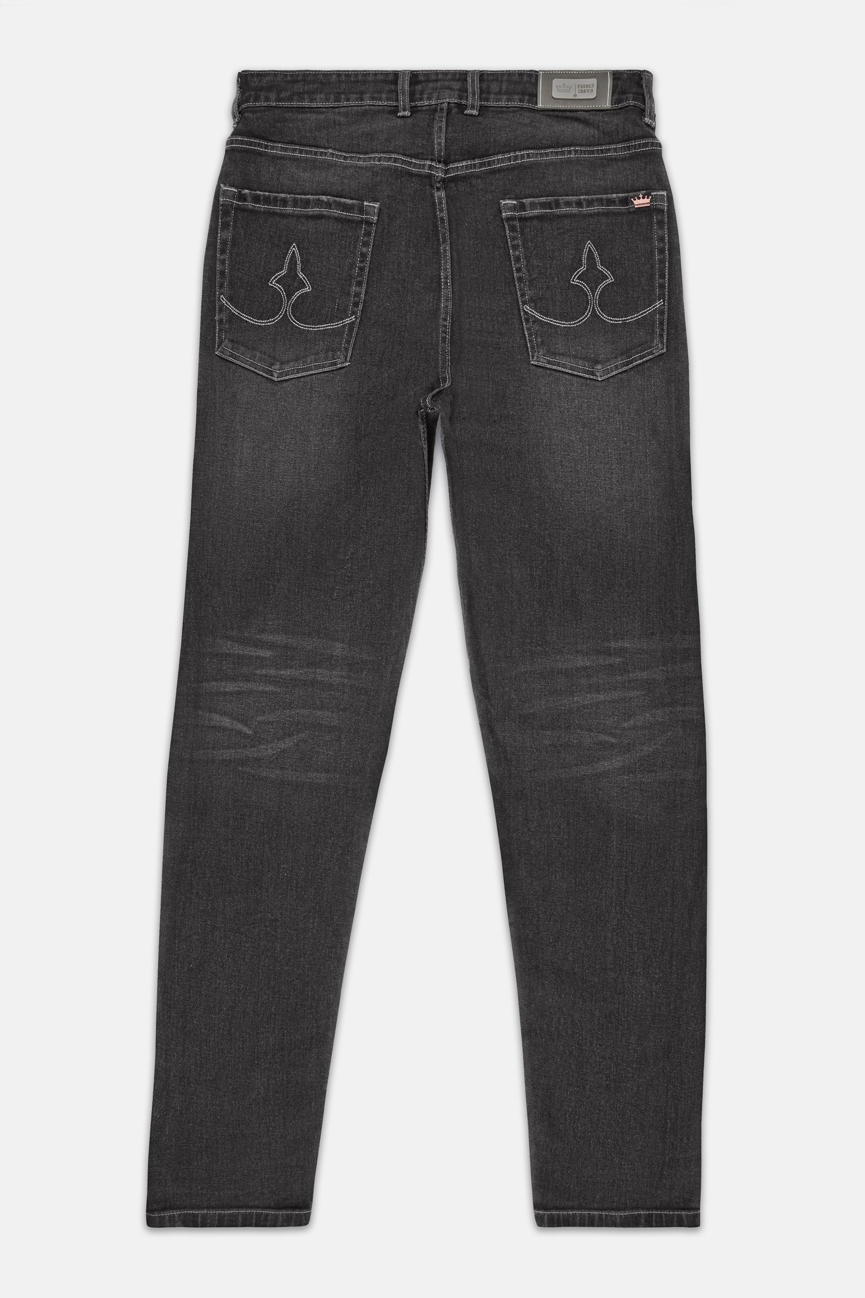 Gravel Gray Whiskering Wash Mildly Distressed Denim