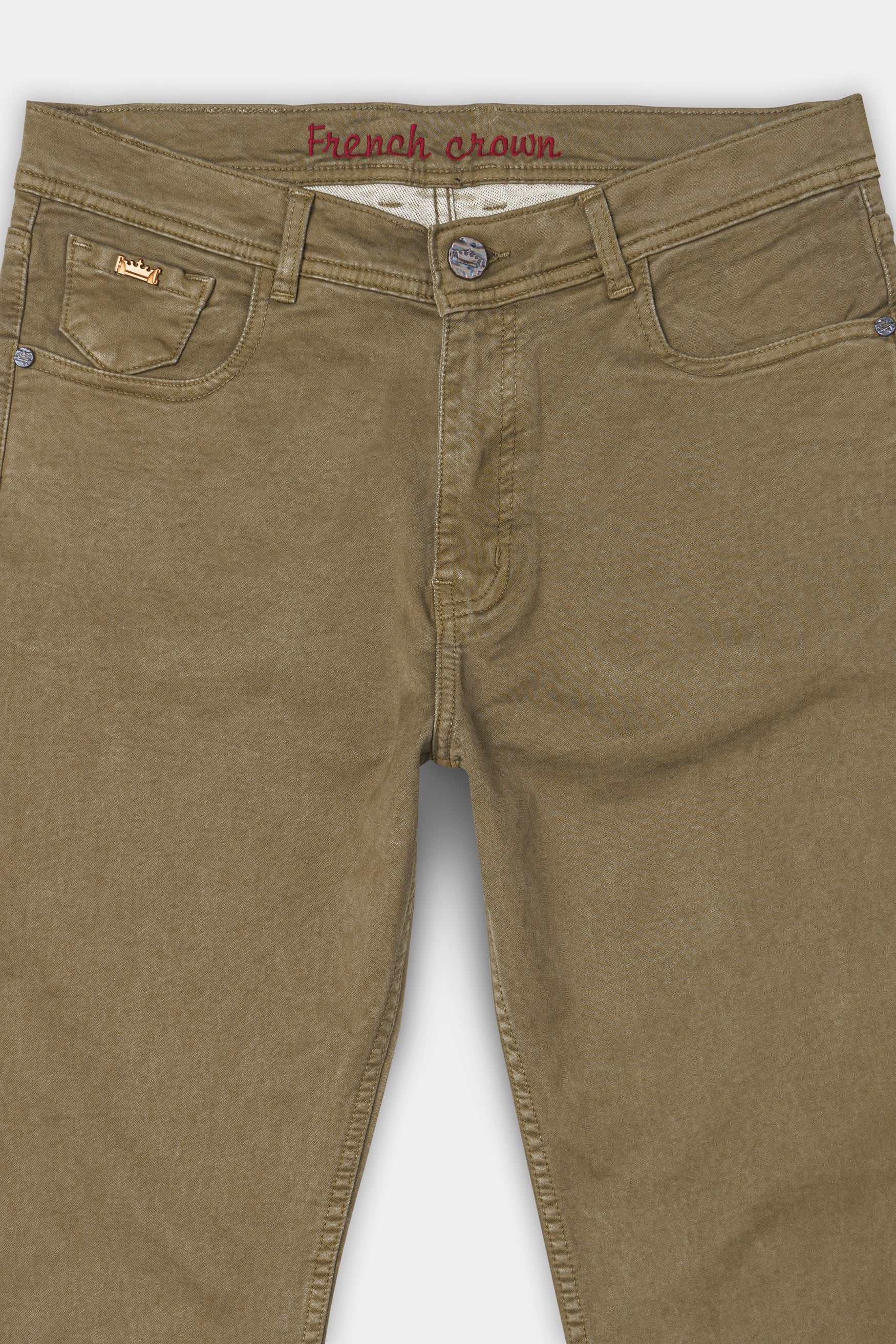Shadow Khaki Clean Look Stretchable Denim