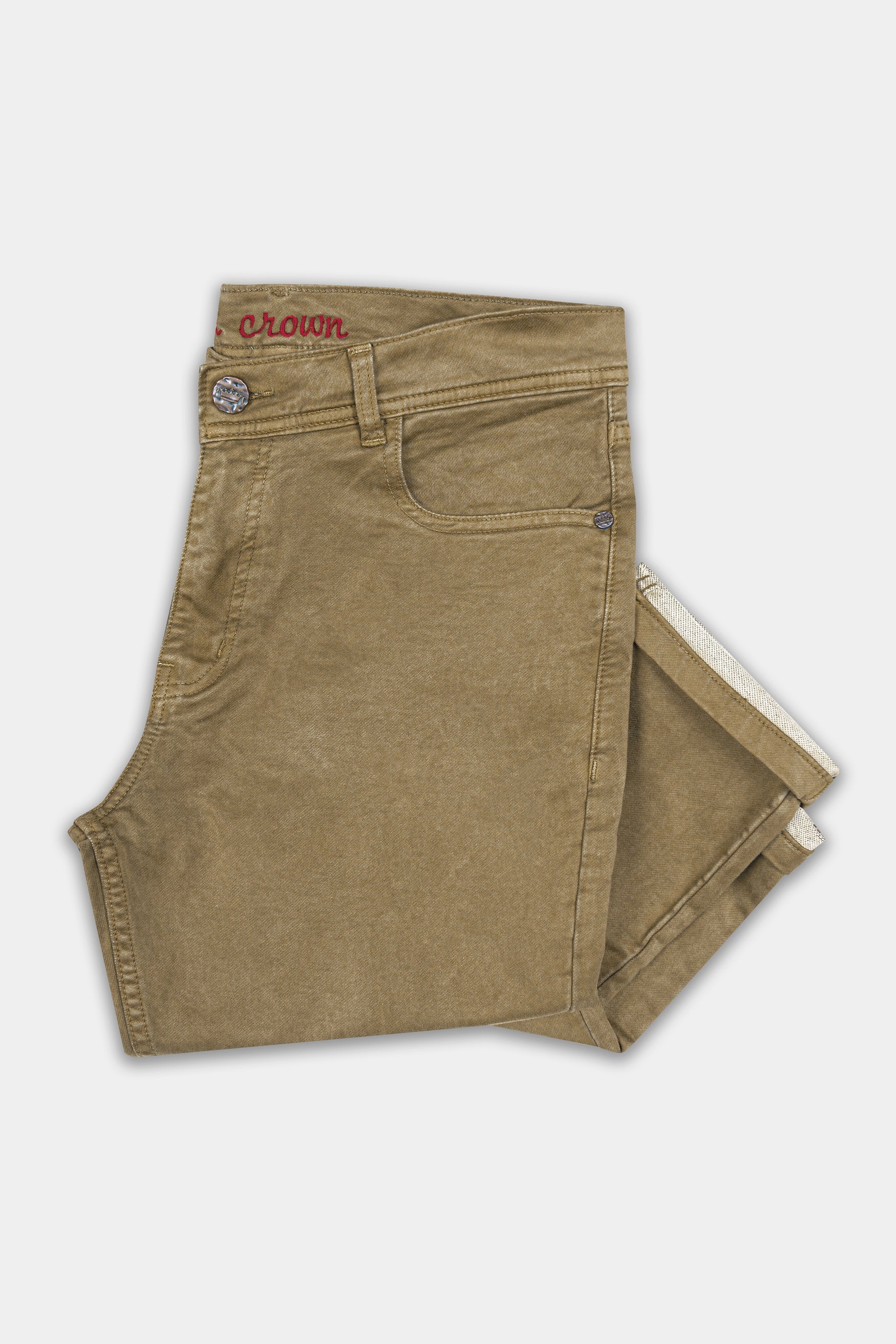 Shadow Khaki Clean Look Stretchable Denim
