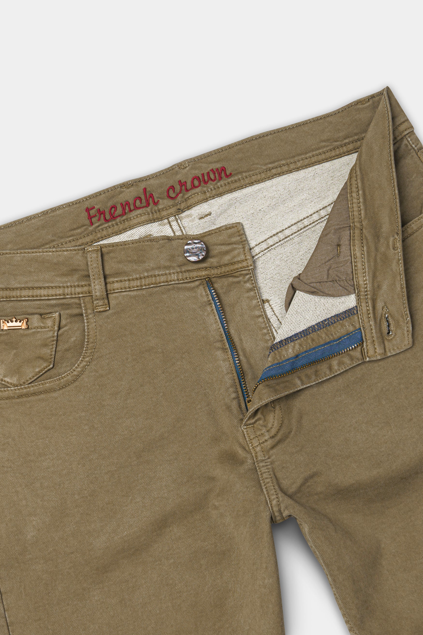 Shadow Khaki Clean Look Stretchable Denim
