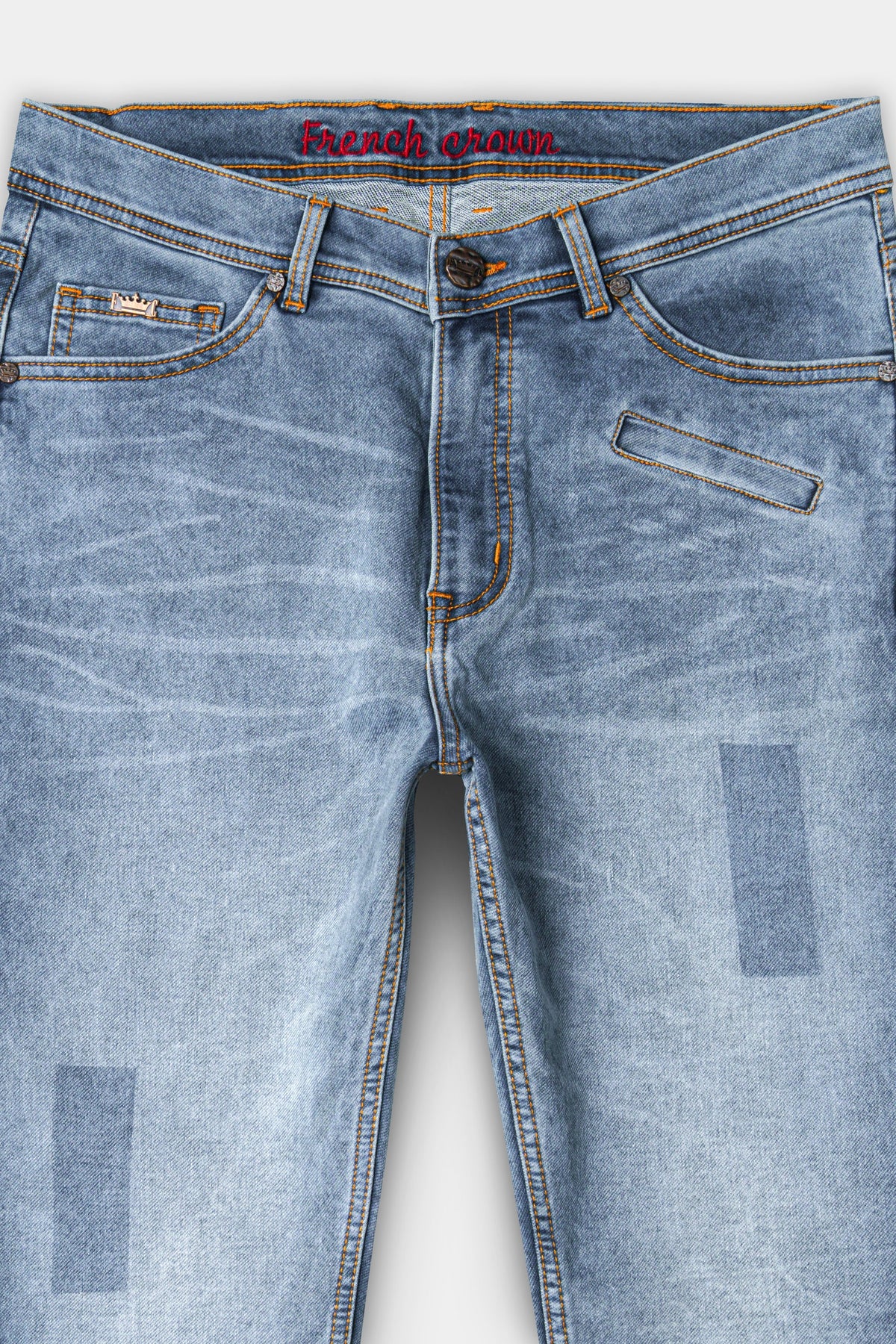 Mountain Blue Stone Wash Stretchable Denim