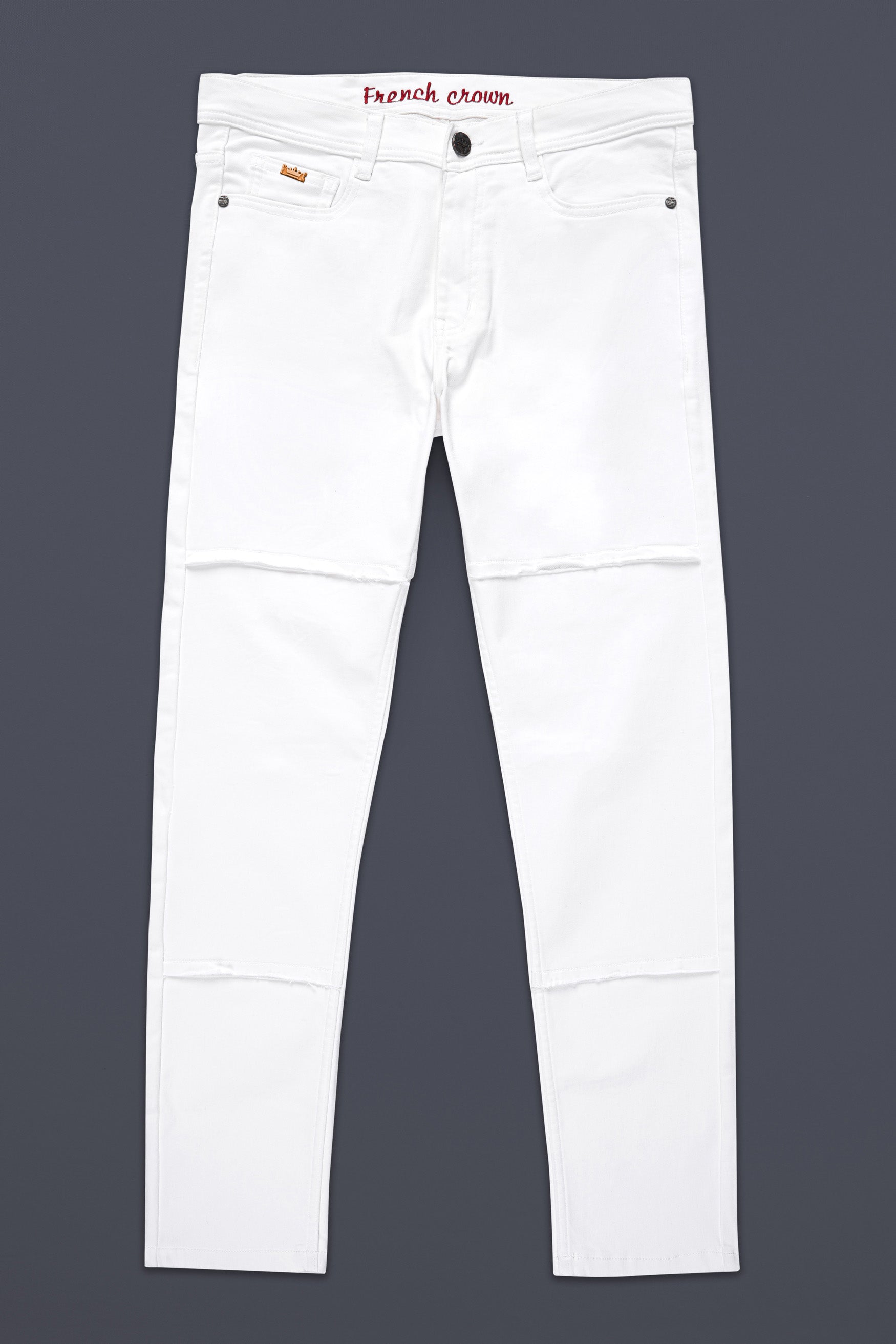 Bright White Clean Look Stretchable Designer Denim