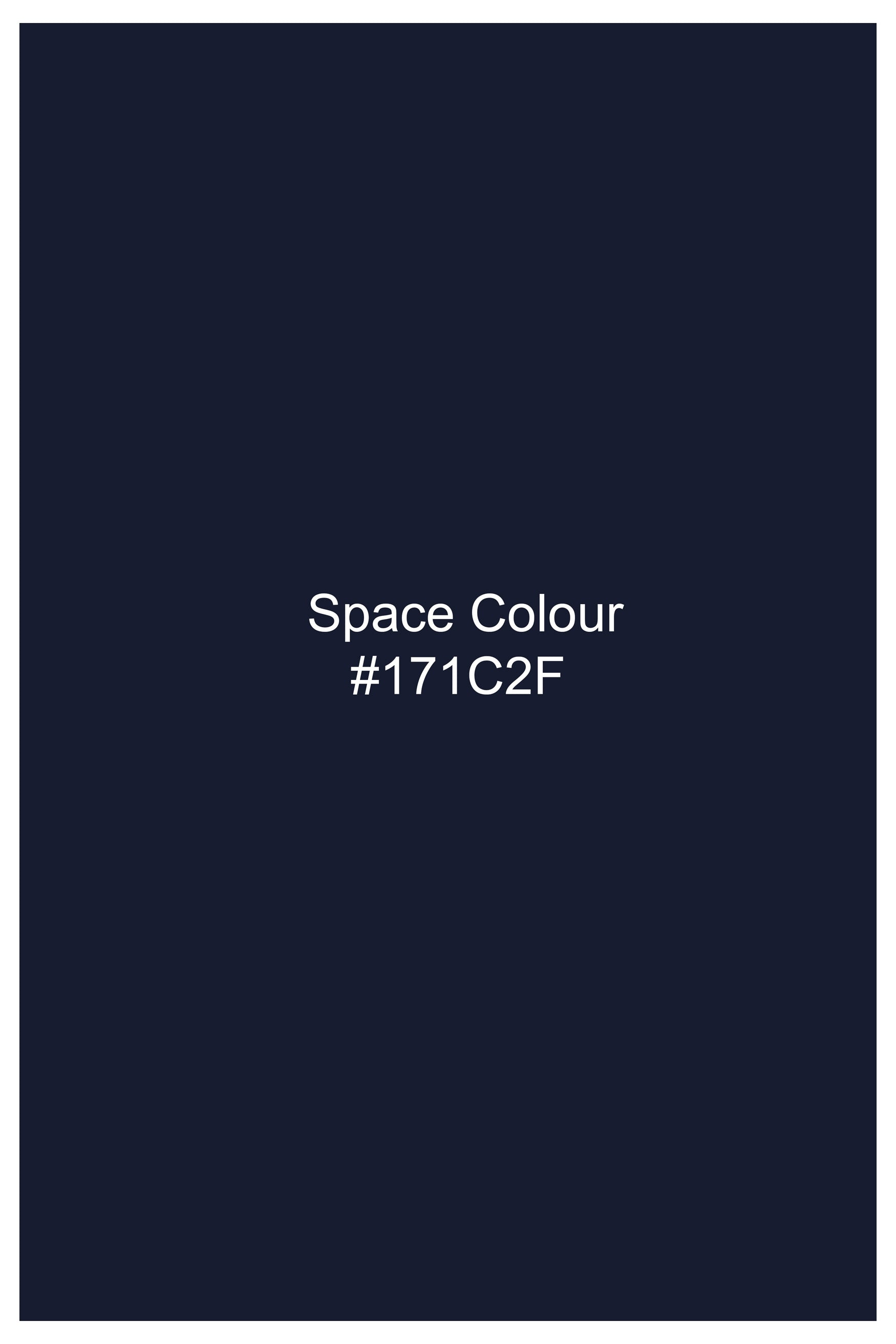 Space Blue Designer Camouflage Cargo Pockets Stretchable Denim