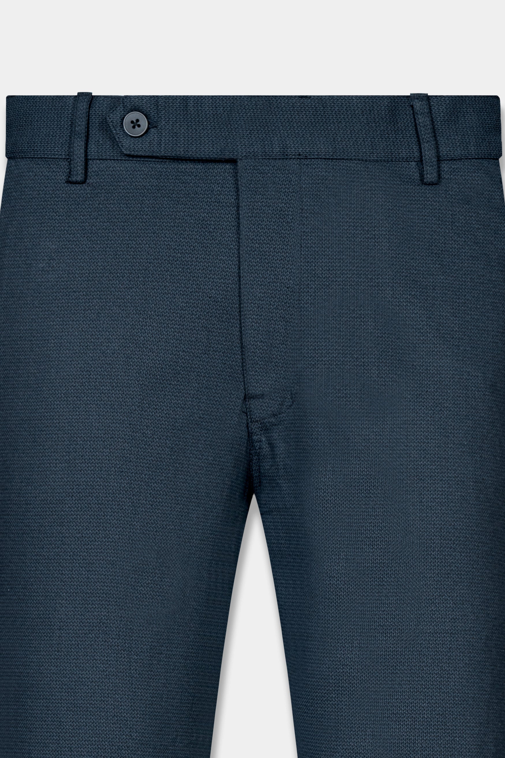 Firefly Blue textured Premium Cotton Chinos Pant