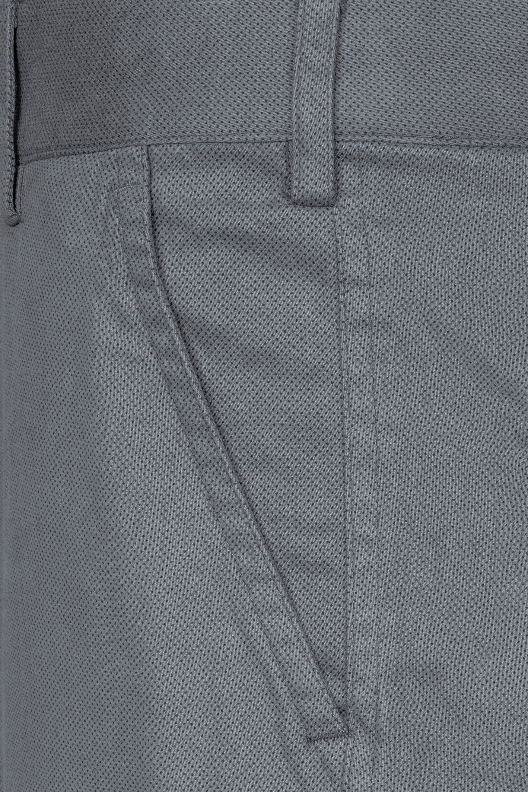 Raven Gray Micro Dots Textured Premium Cotton Chinos Pant