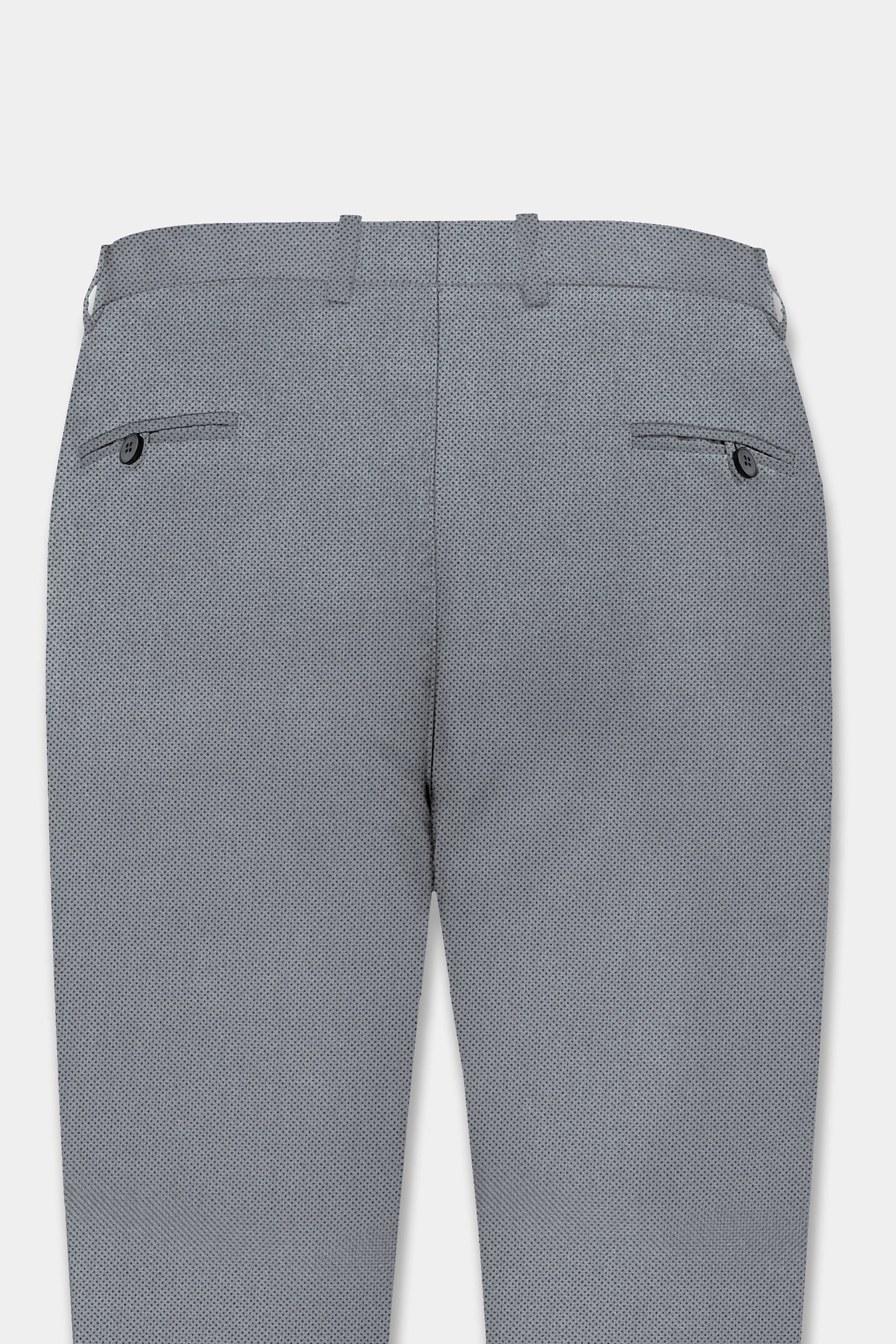 Raven Gray Micro Dots Textured Premium Cotton Chinos Pant