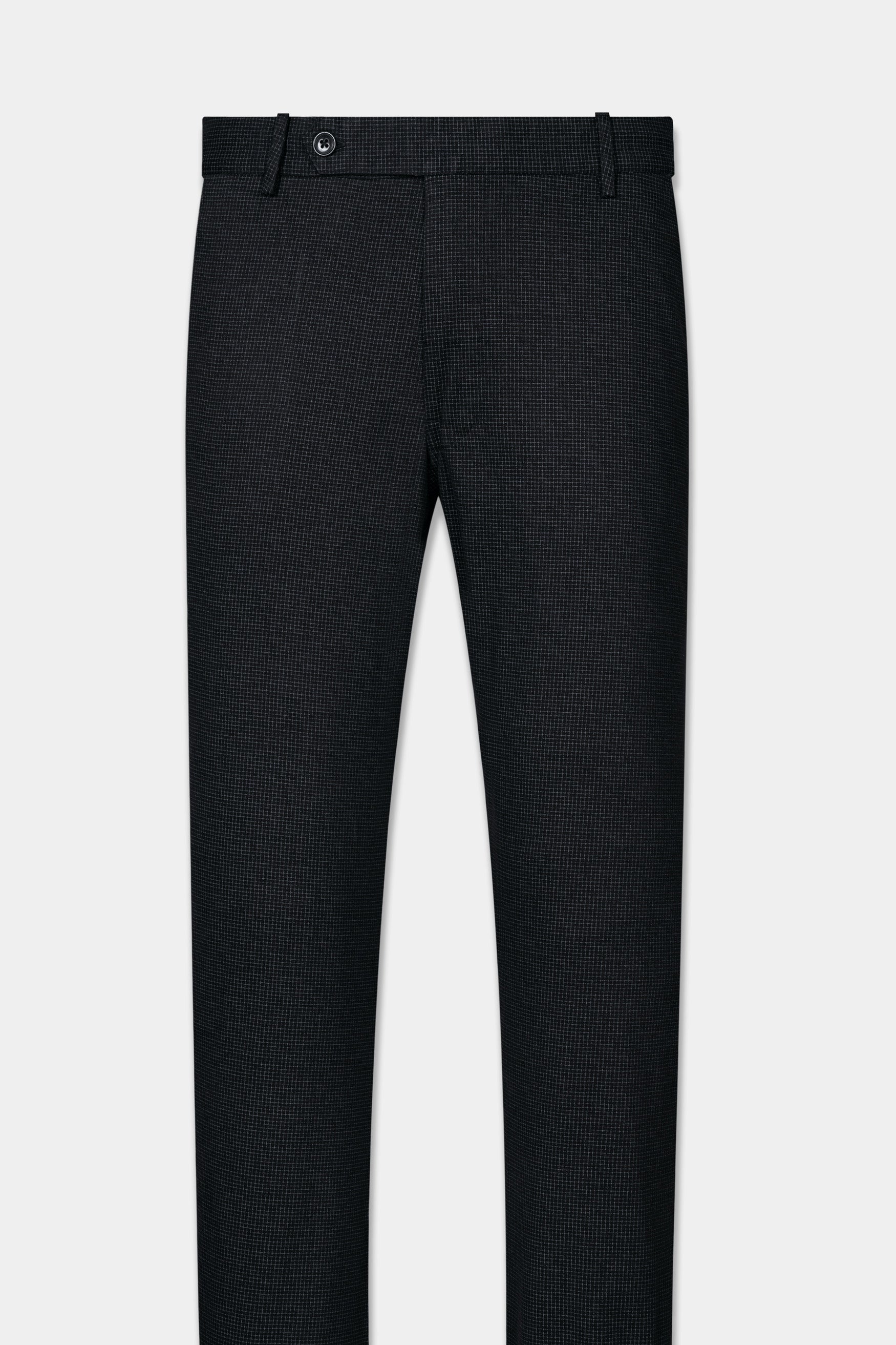 Mirage Blue Micro Checkered Premium Cotton Chinos Pant