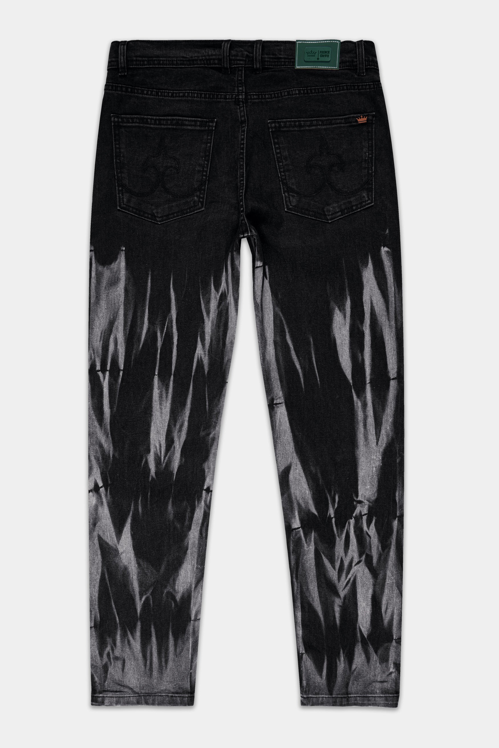 Shark Black with Venus Gray Heavily Washed Stretchable Denim