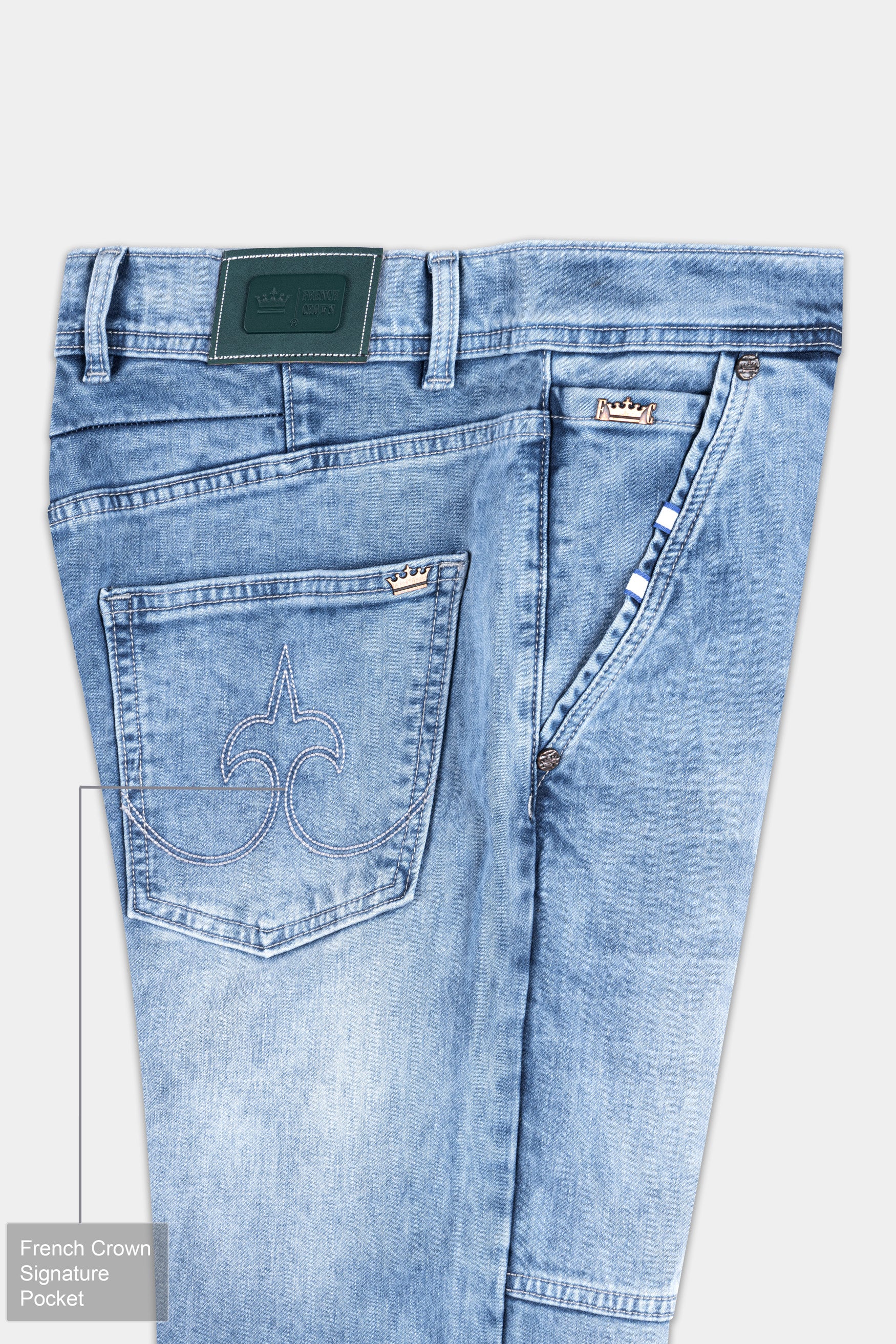 Polo Blue Whiskering Wash stretchable Denim