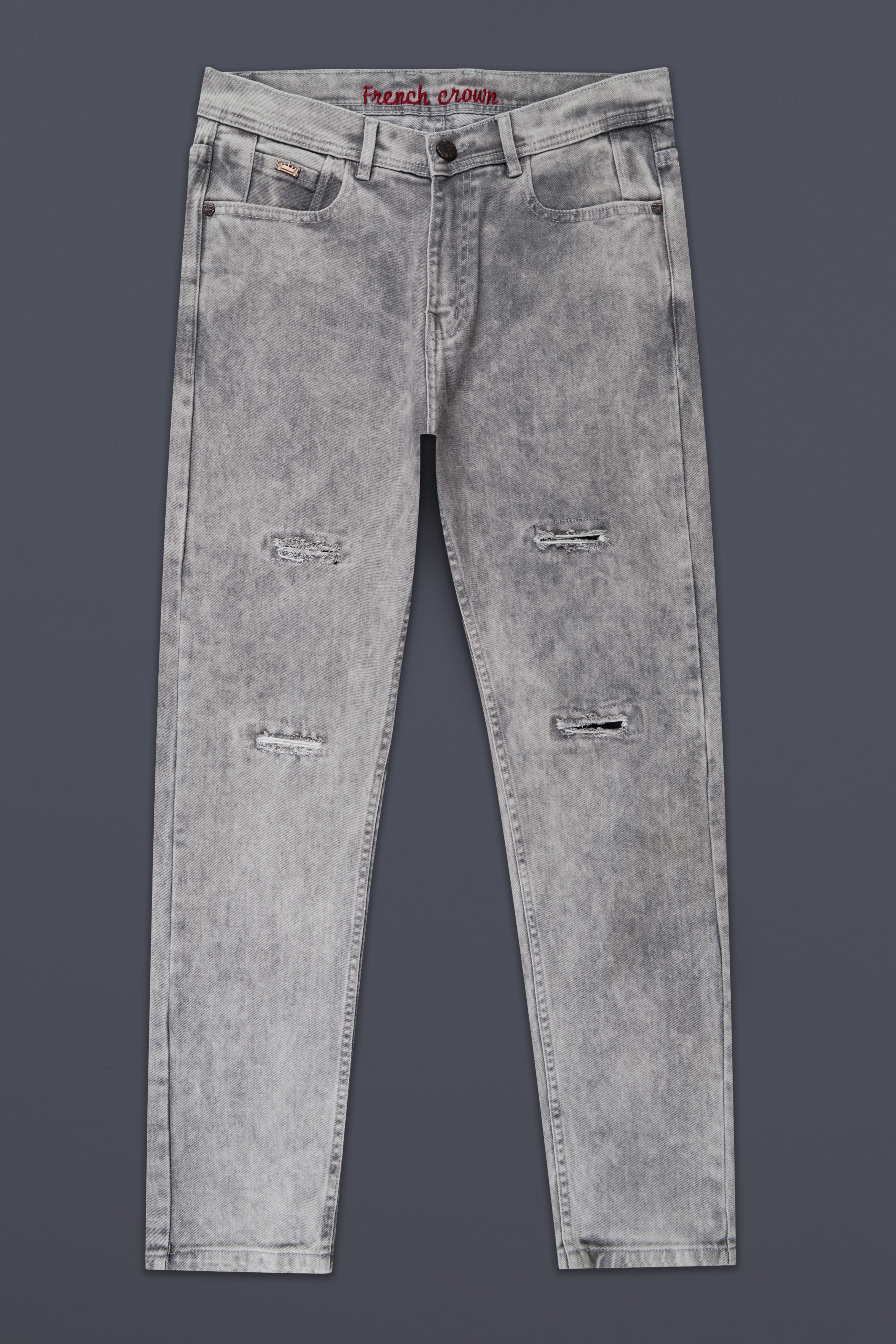 Martini Gray Whickering Washed Stretchable Denim