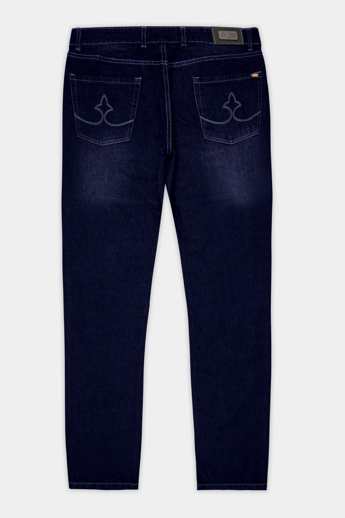 Night Blue Whiskering Wash Mildly Distressed Denim