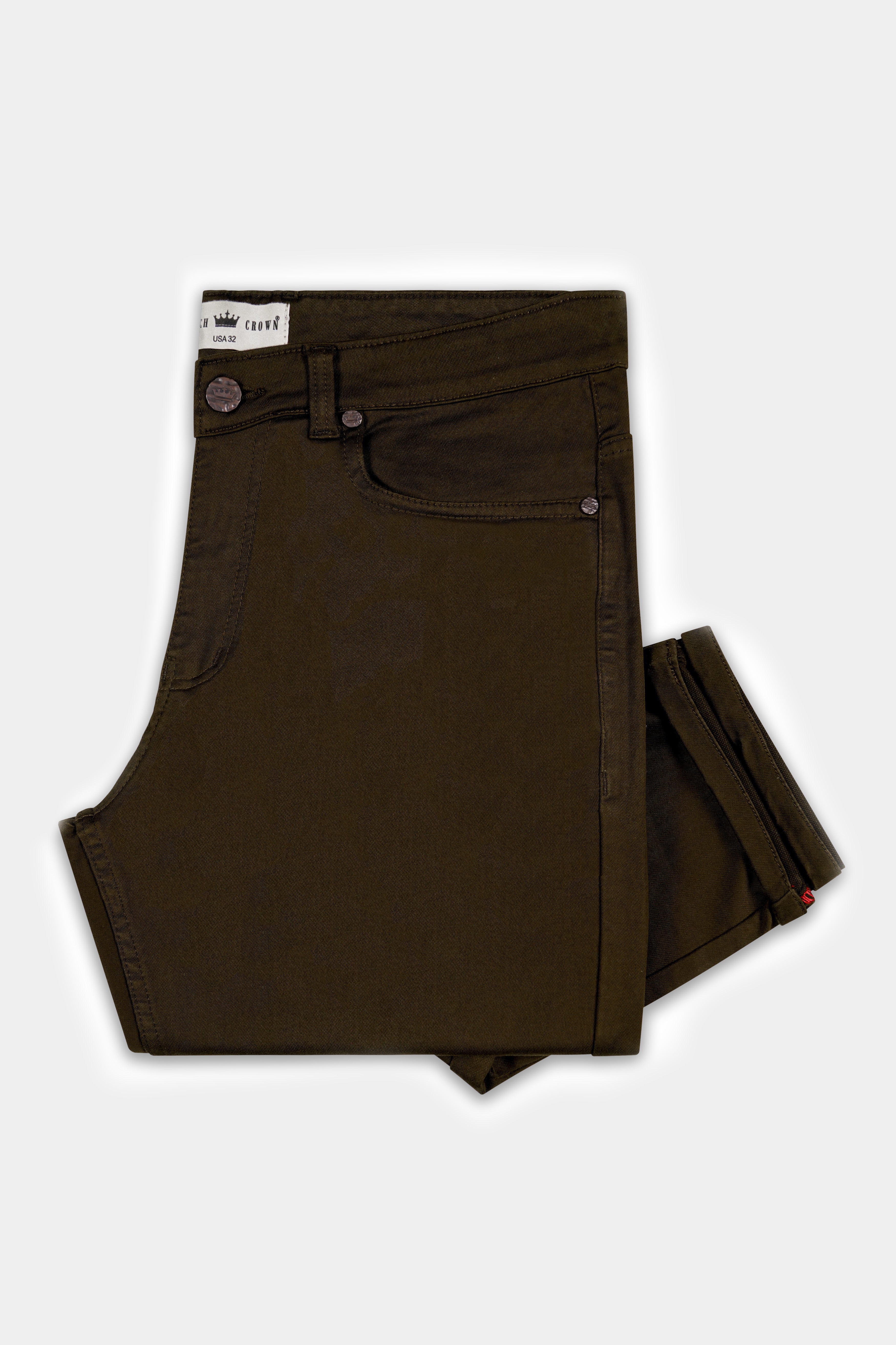 Mondo Brown Rinsed Clean Look Stretchable Denim