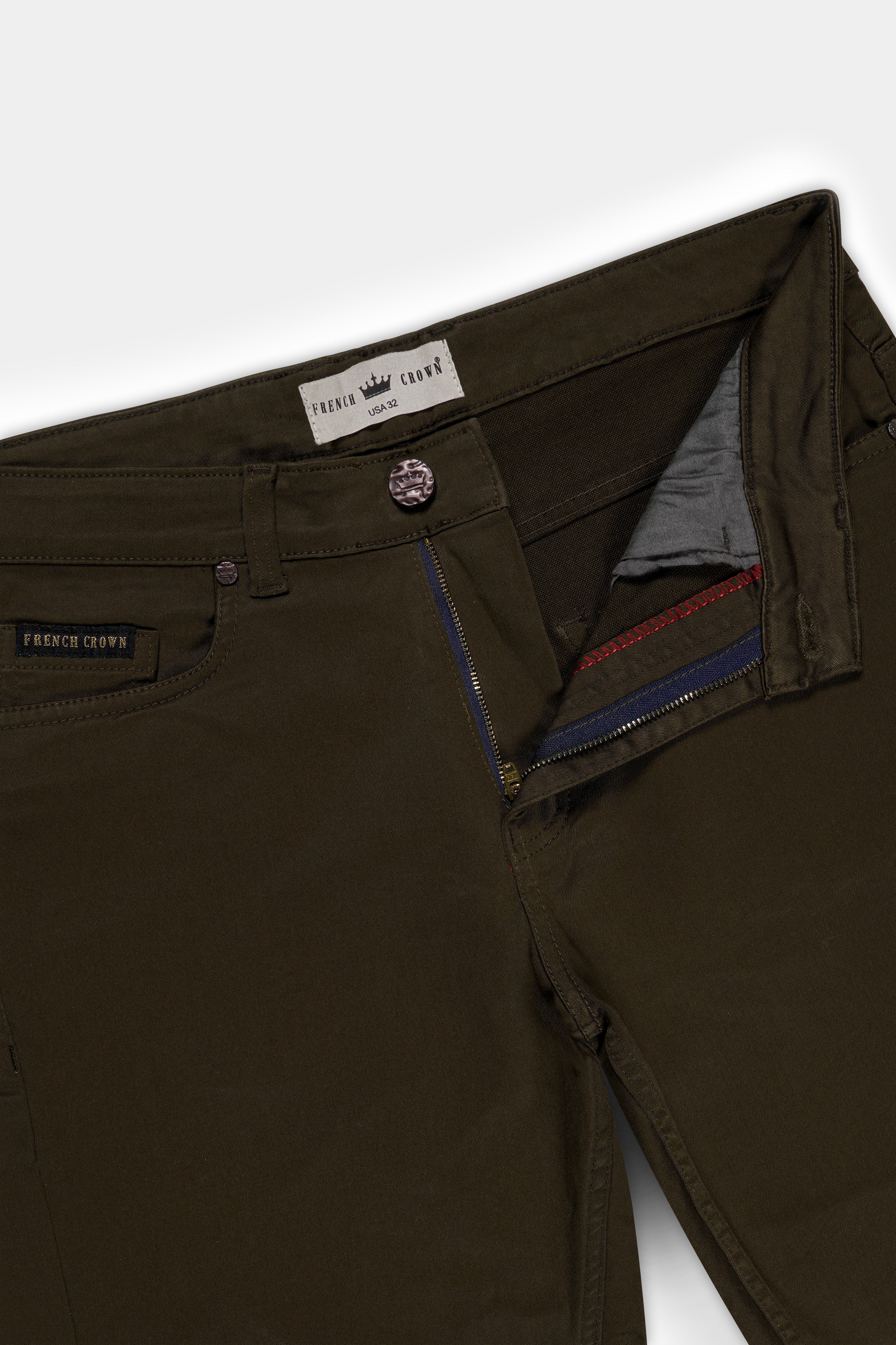 Mondo Brown Rinsed Clean Look Stretchable Denim