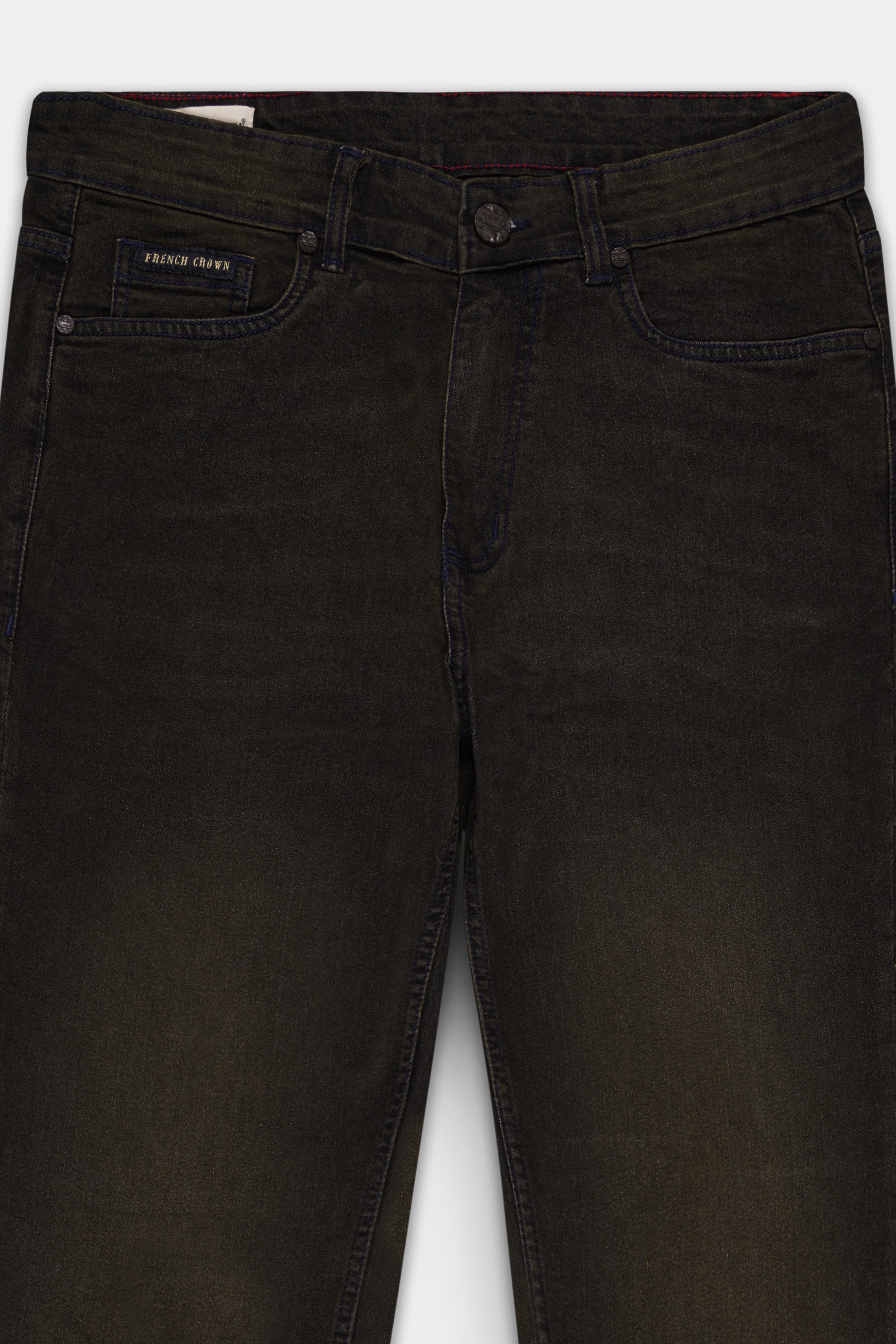 Bistro Brown Hand Sanding Stretchable Denim