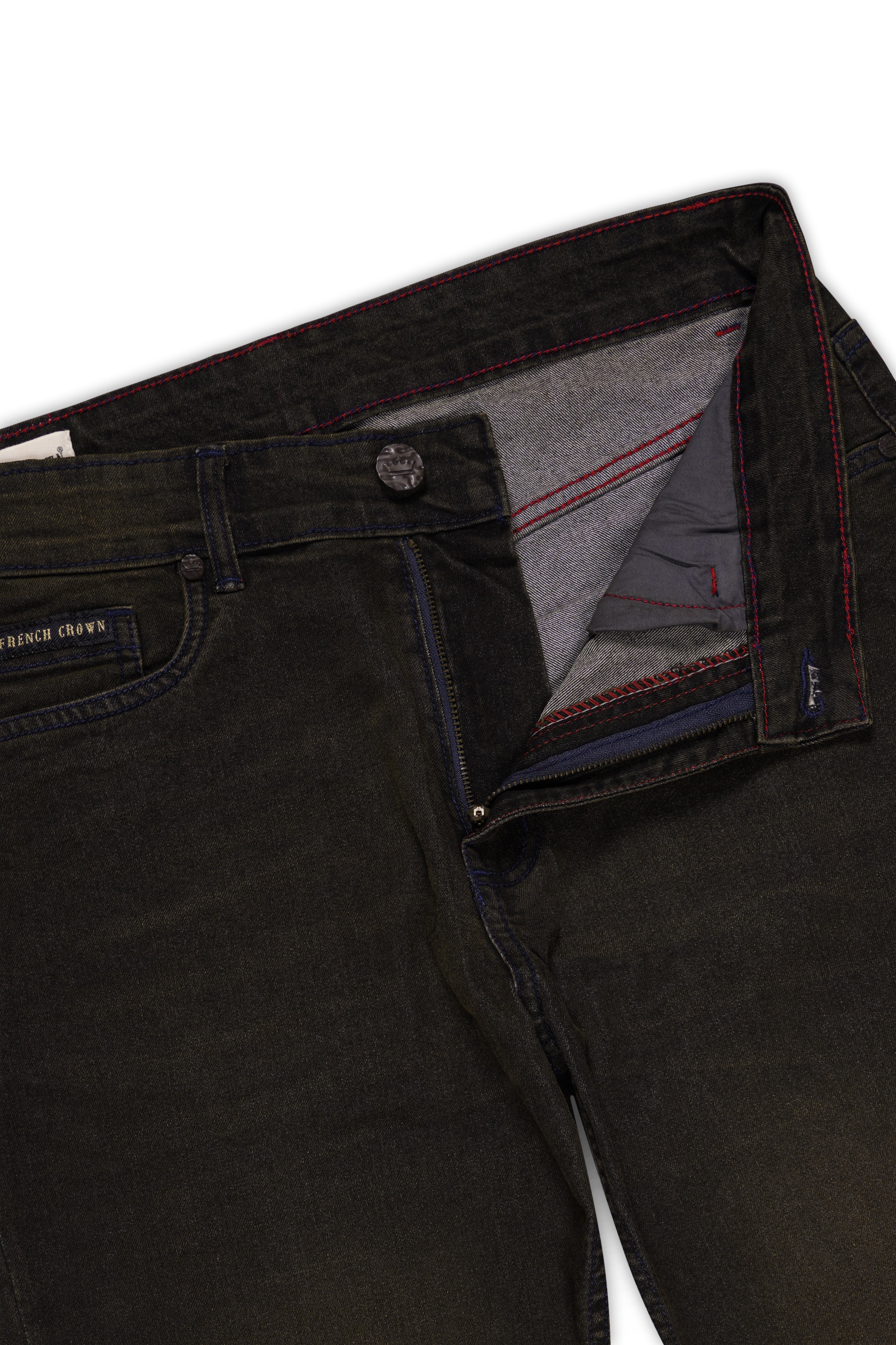 Bistro Brown Hand Sanding Stretchable Denim