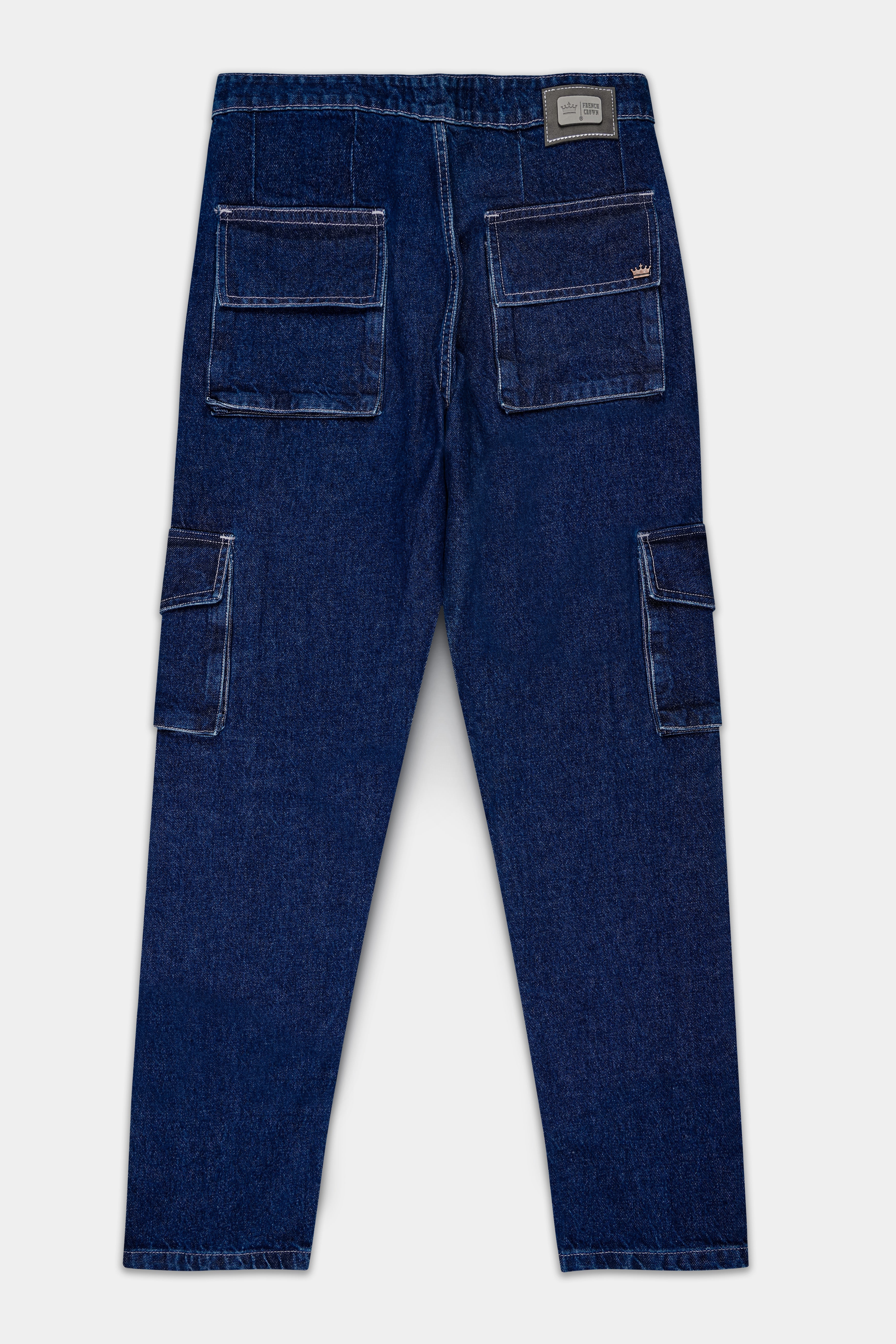 Ebony Blue Rinse Wash Stretchable Cargo Denim