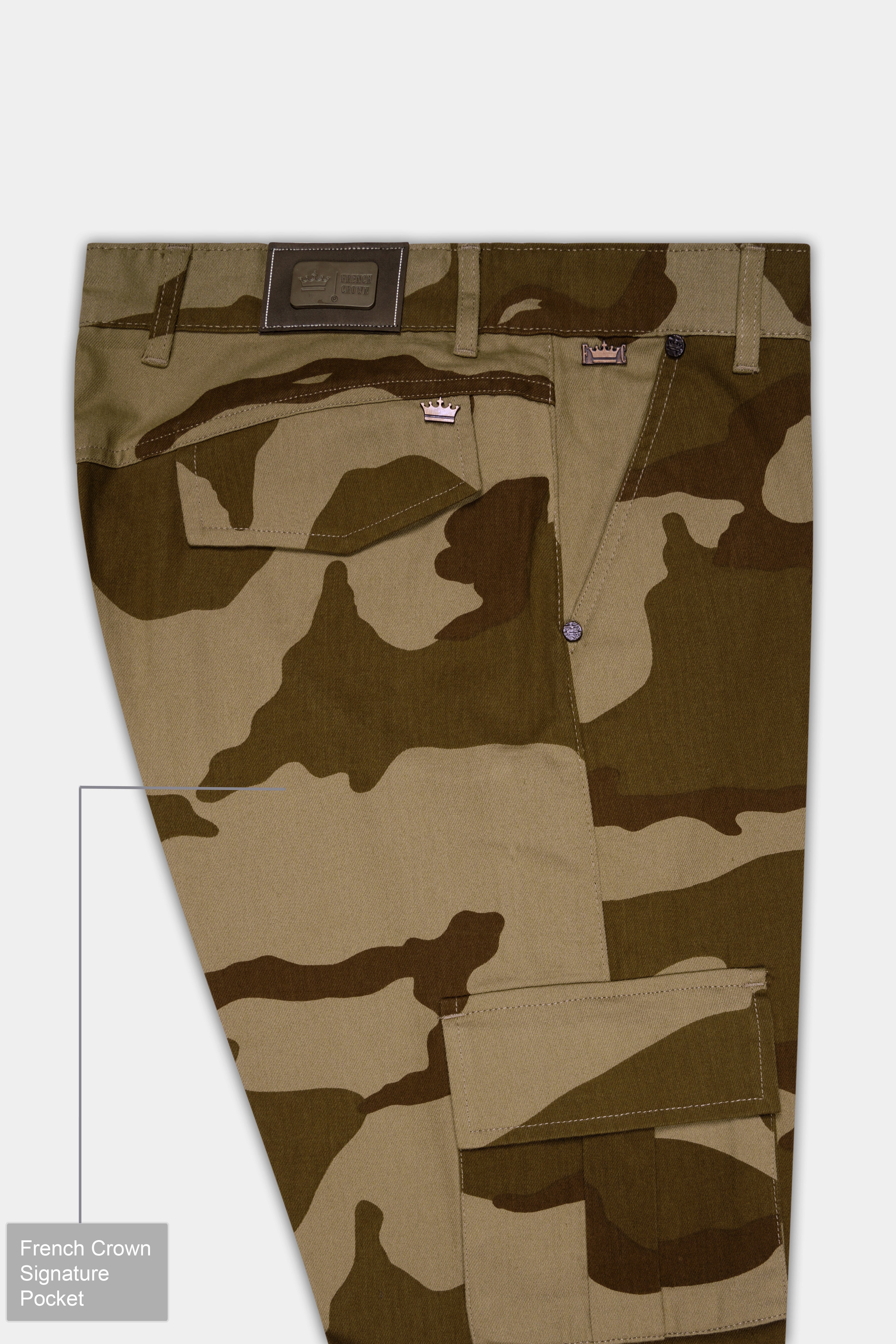 Sandrift Brown and Otter Dark Brown Camouflage Cargo Pant