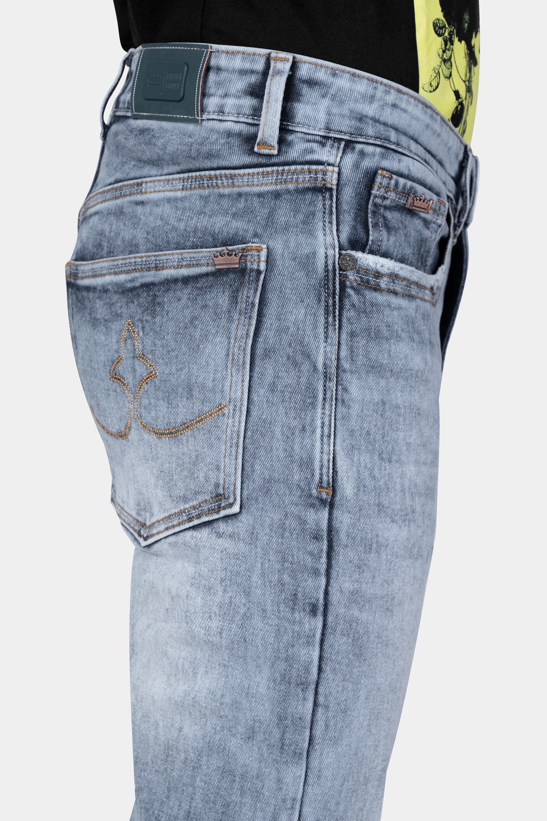 Heather Blue Stone Wash Stretchable Denim