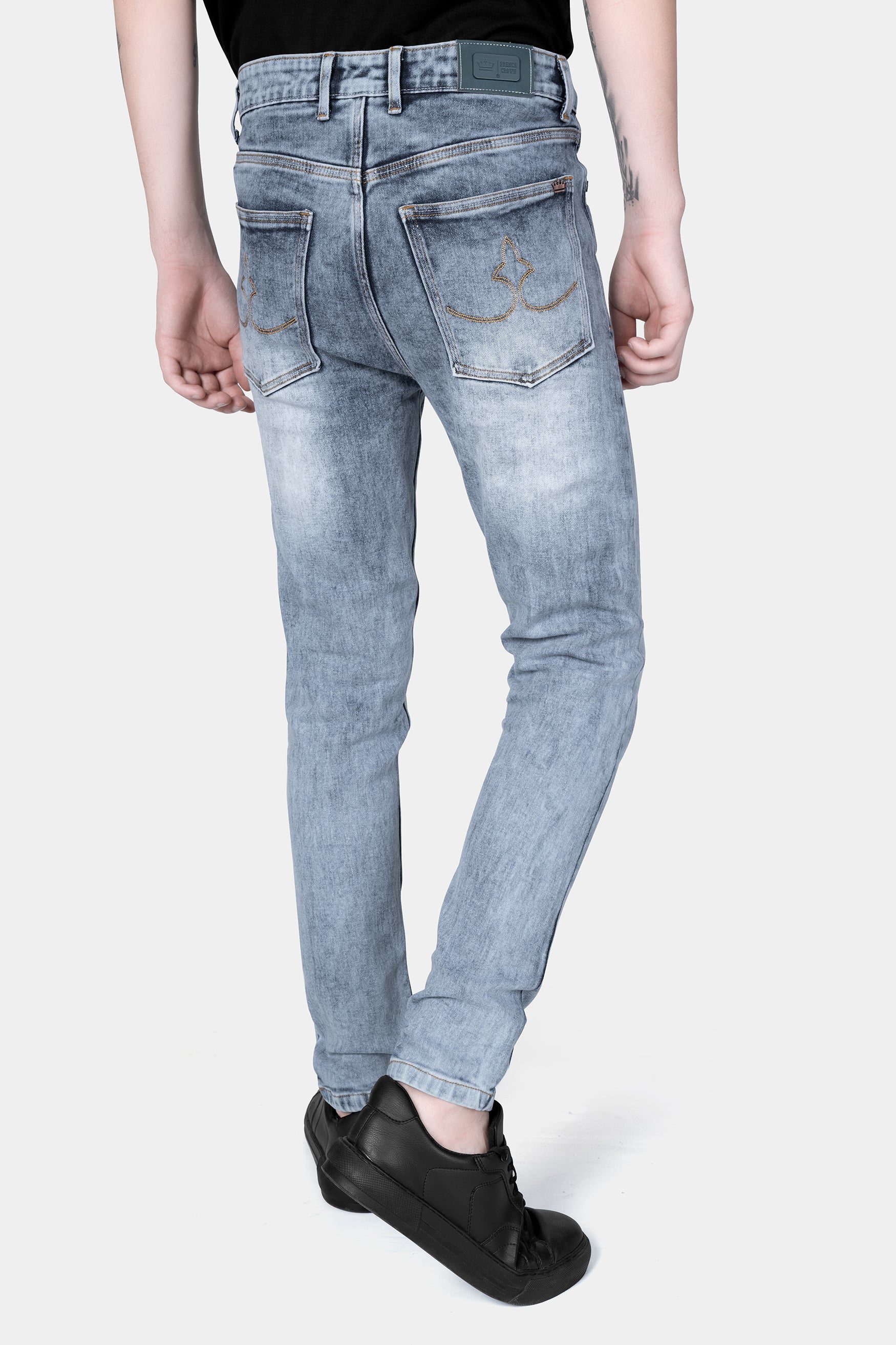 Heather Blue Stone Wash Stretchable Denim