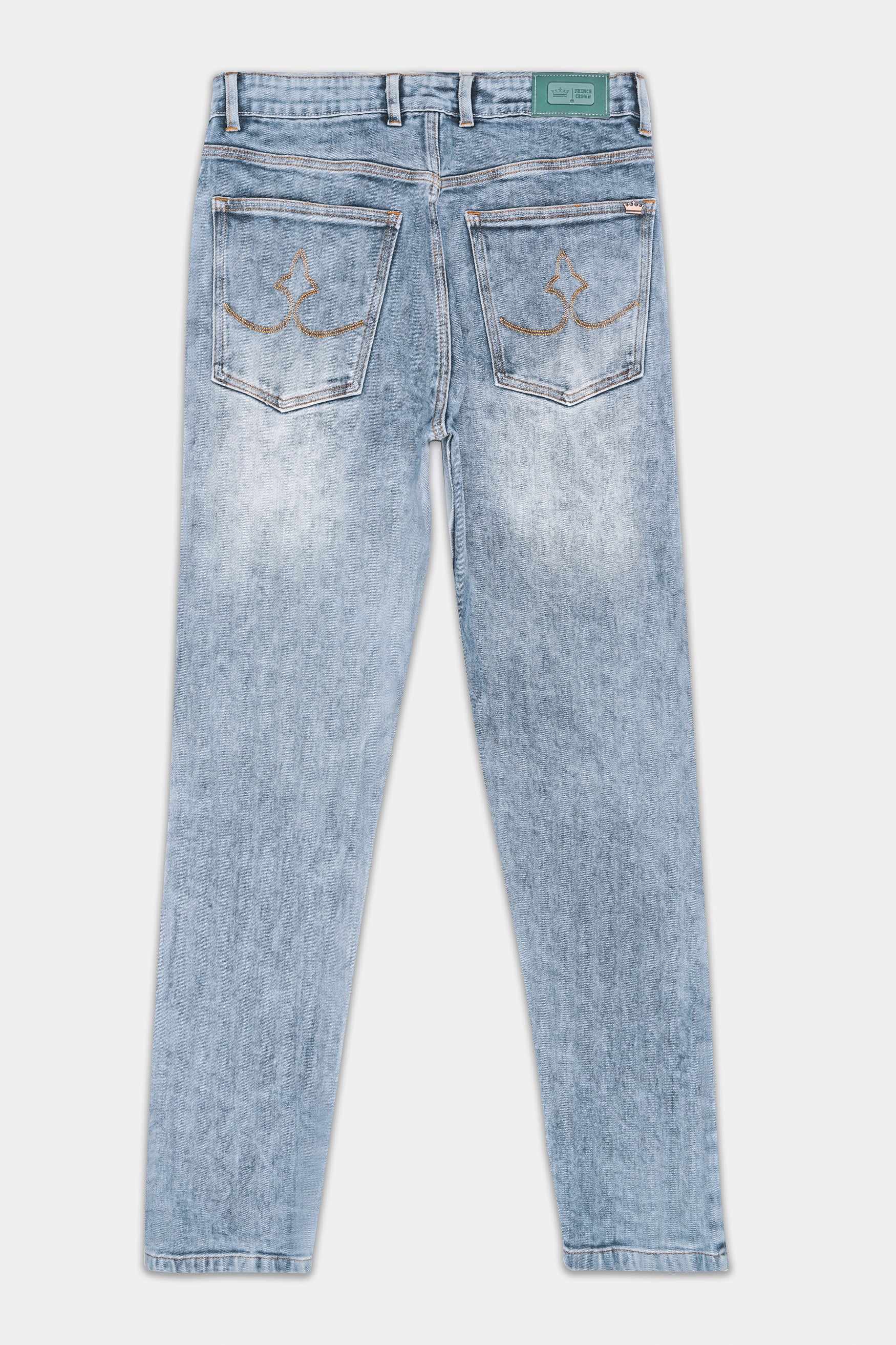 Heather Blue Stone Wash Stretchable Denim