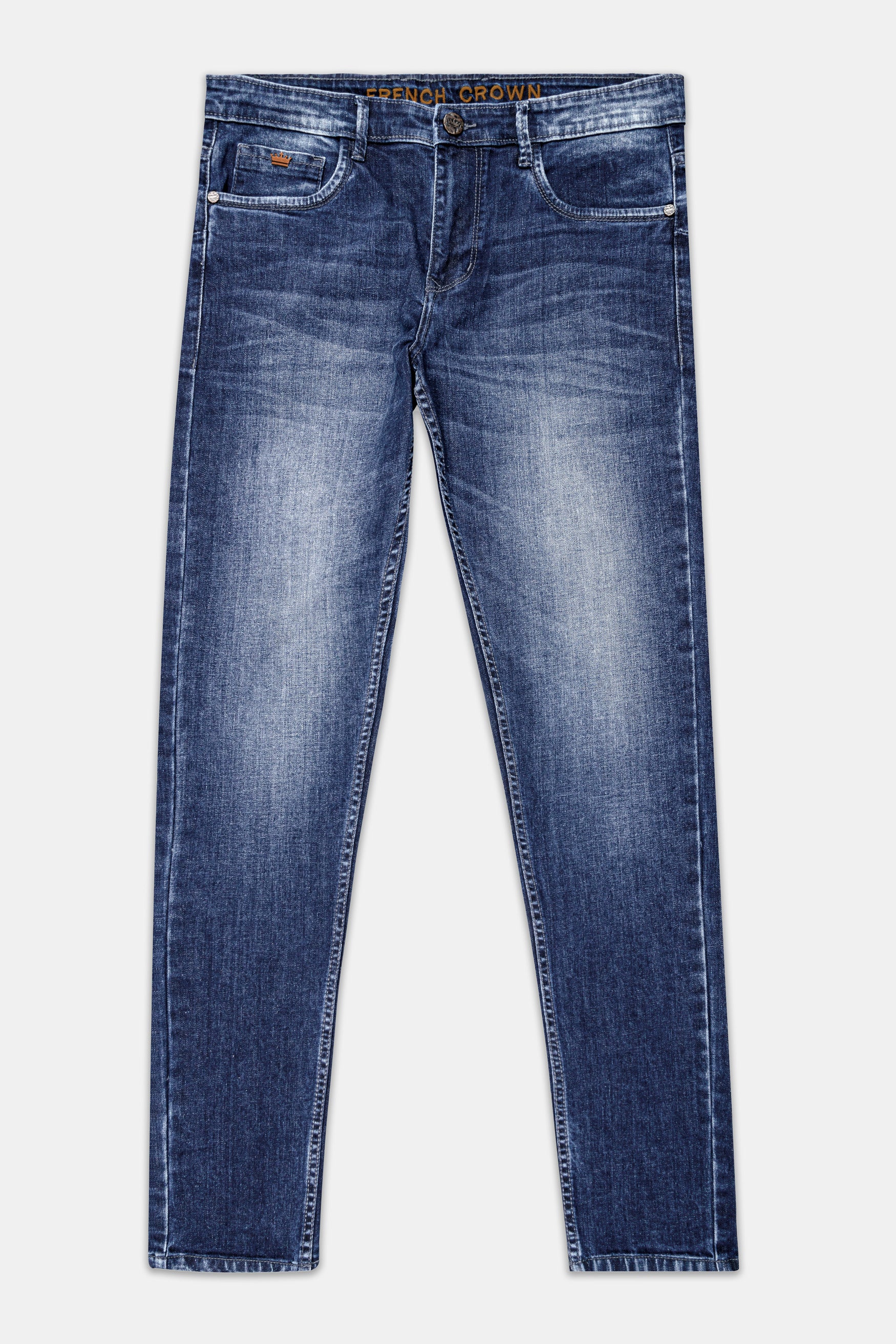 Blue Whiskering Wash Stretchable Denim