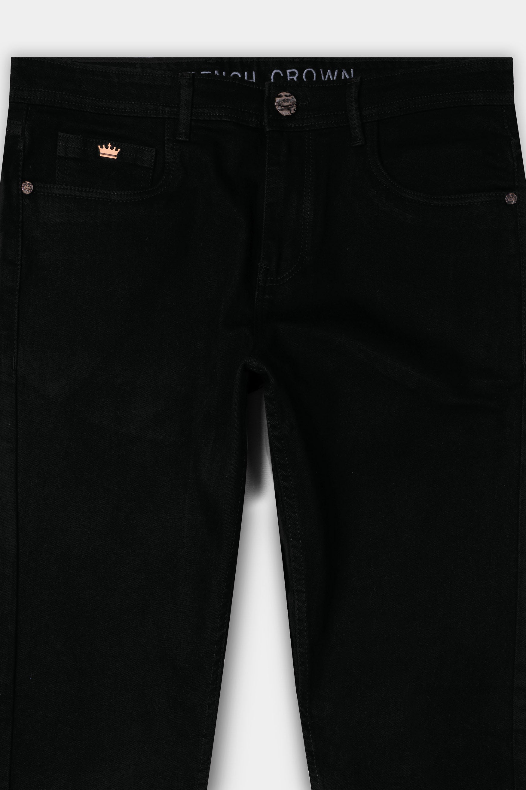 Jade Black Slim Fit Clean Look Stretchable Denim