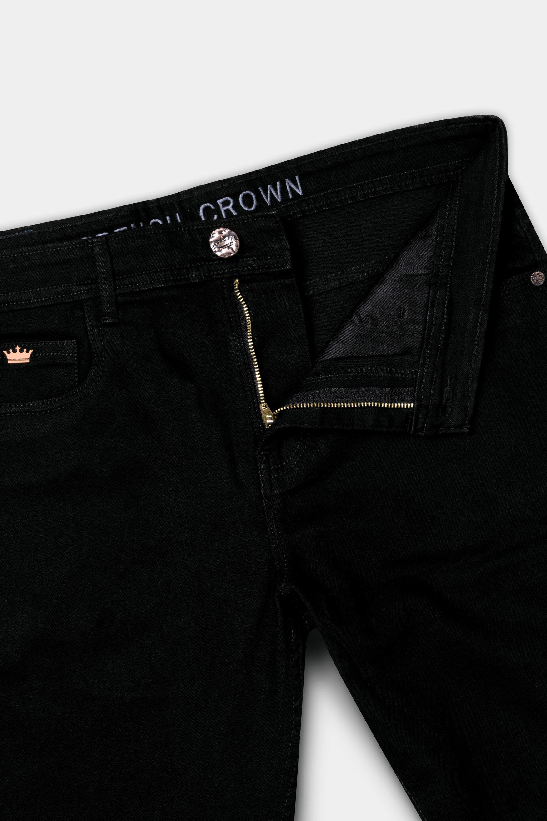 Jade Black Slim Fit Clean Look Stretchable Denim