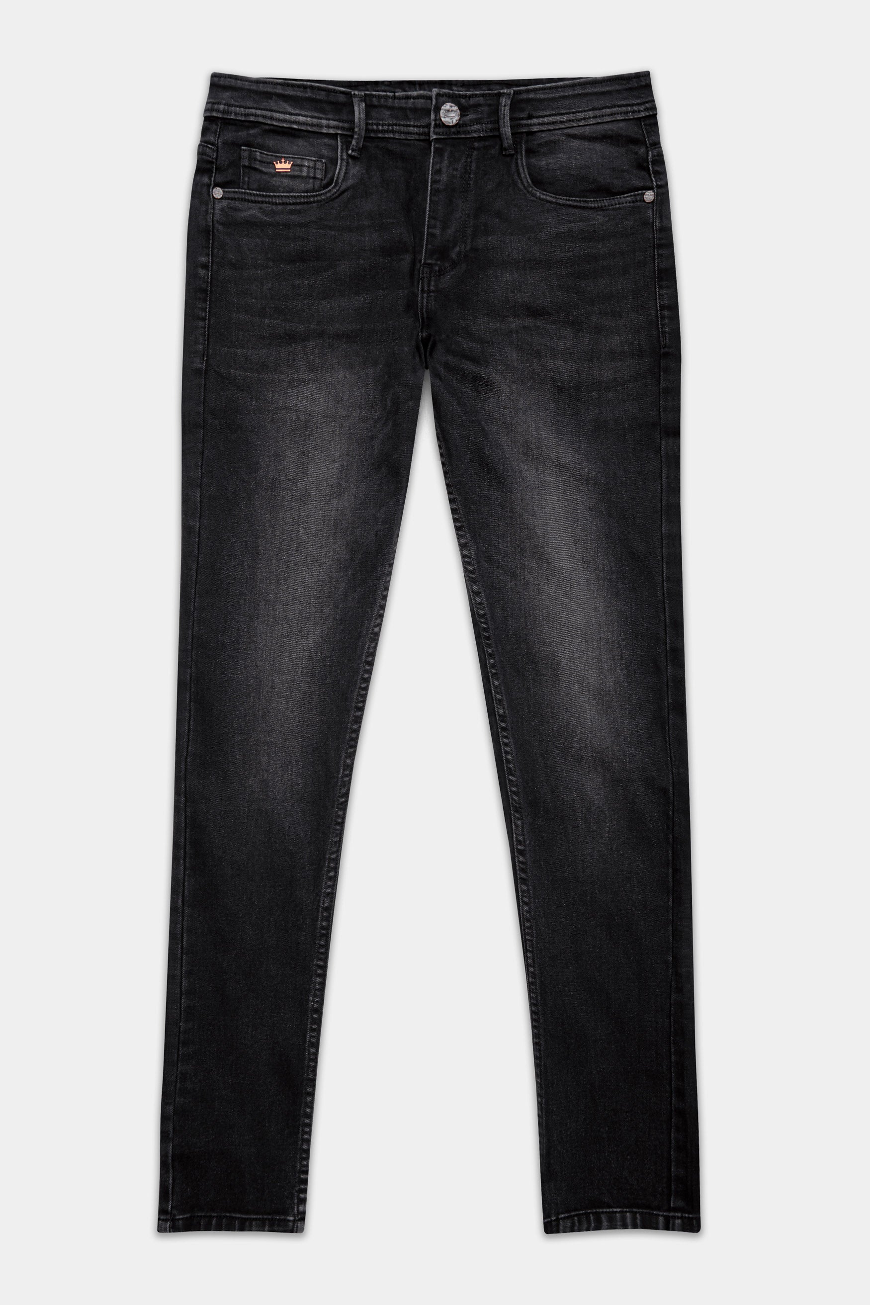 Shark Gray Whiskering Wash Stretchable Denim