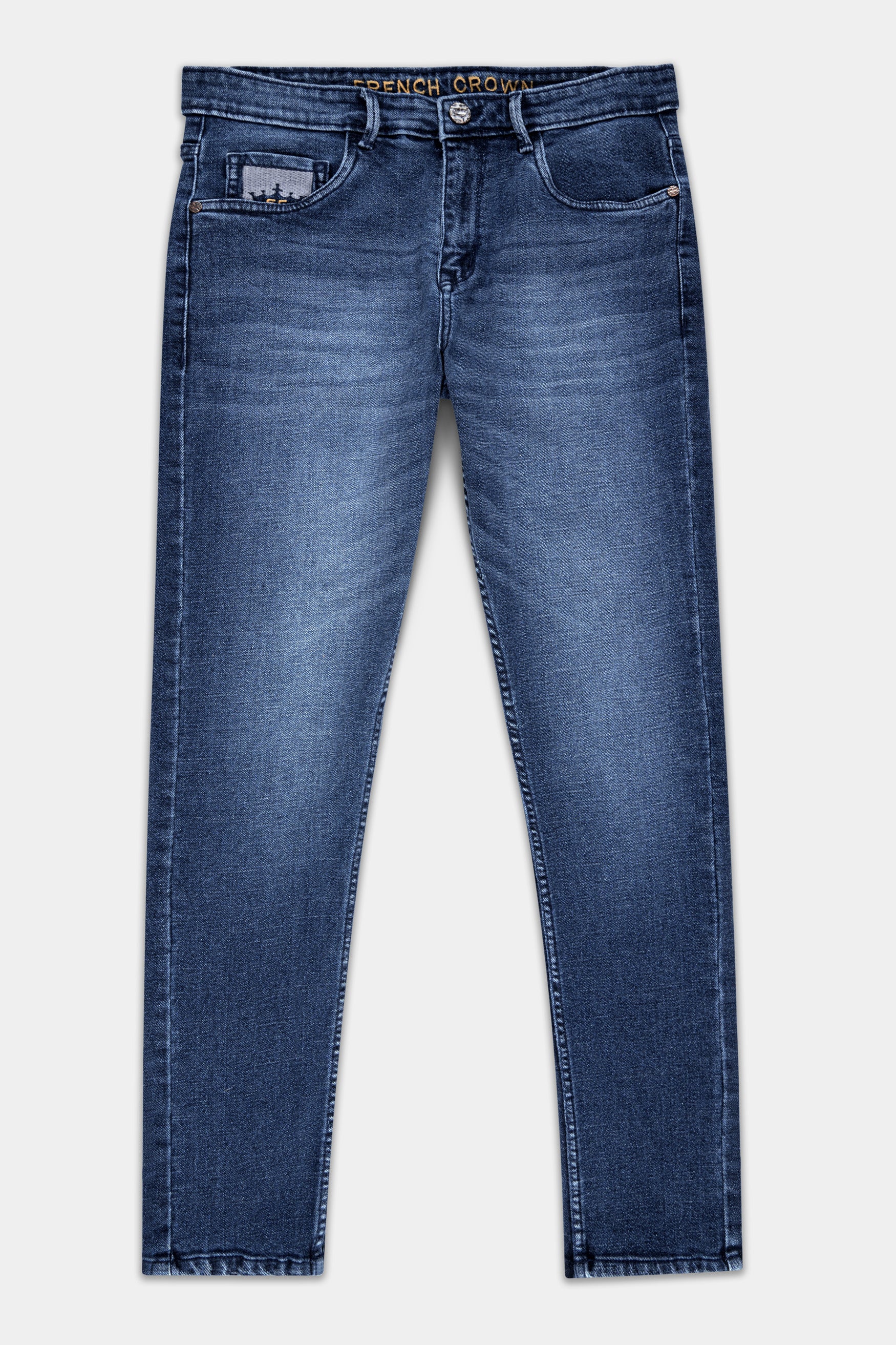 Nile Blue stone wash stretchable denim