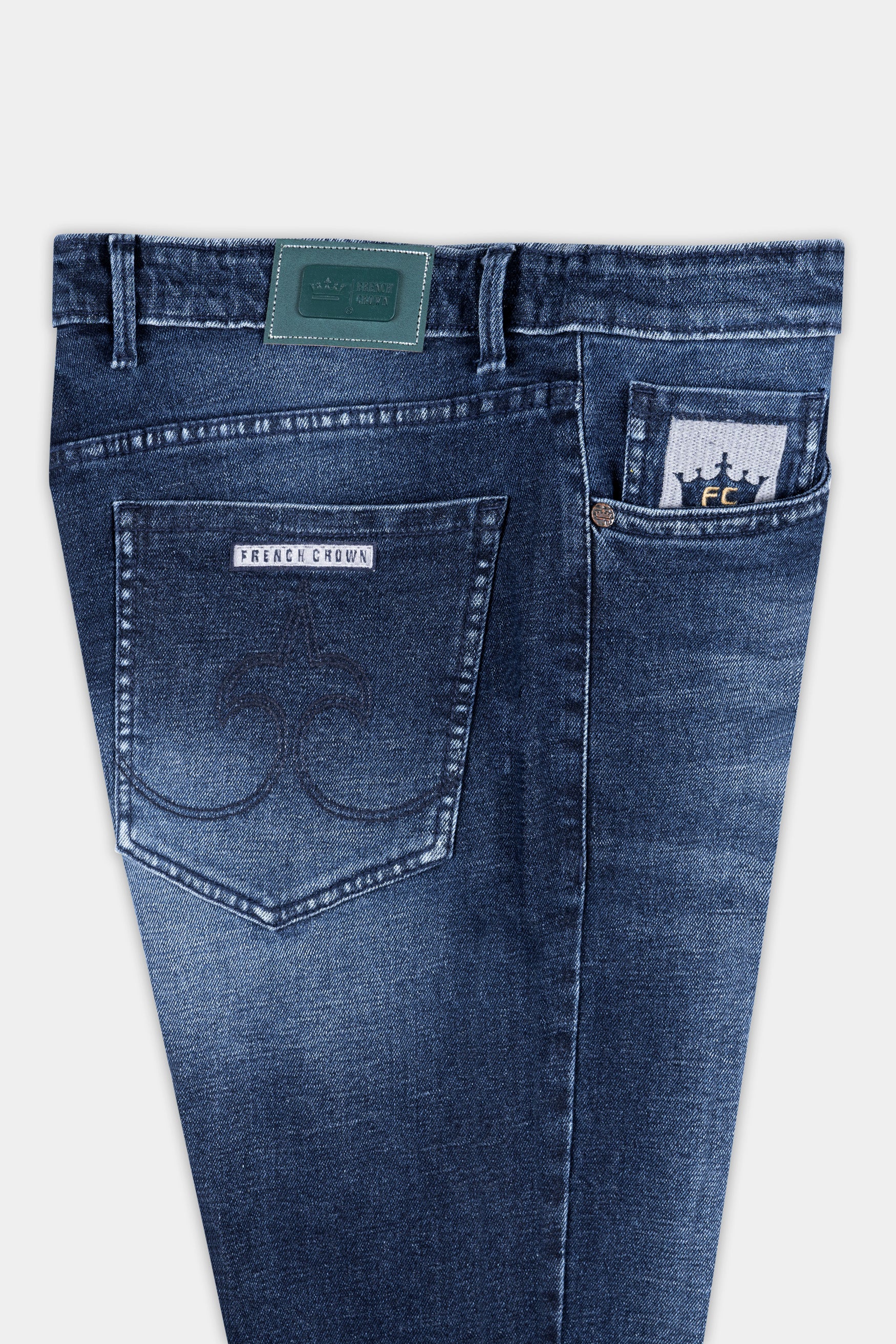 Blue Whiskering Wash Stretchable Denim