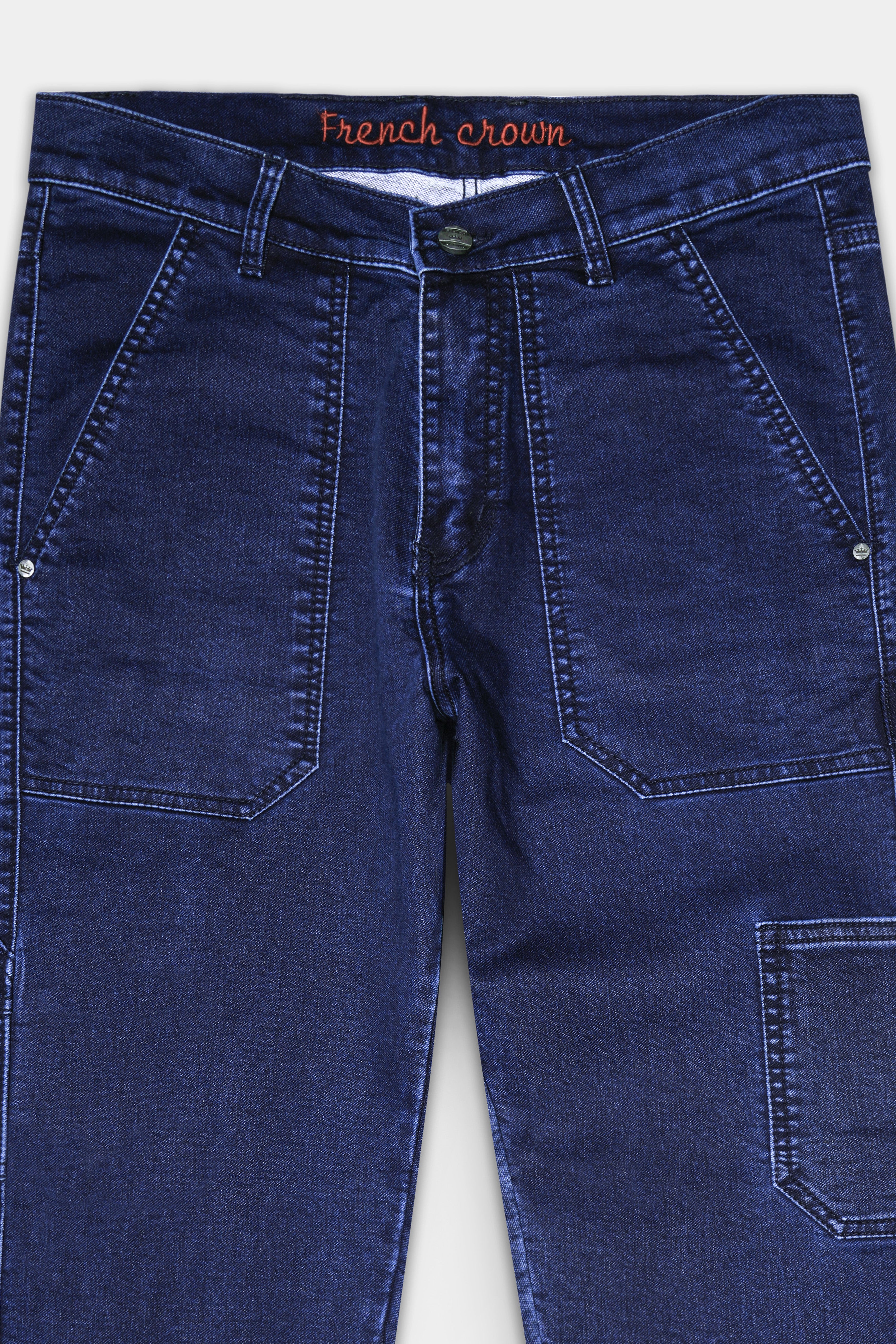 Berry Blue Clean Look Stretchable Denim