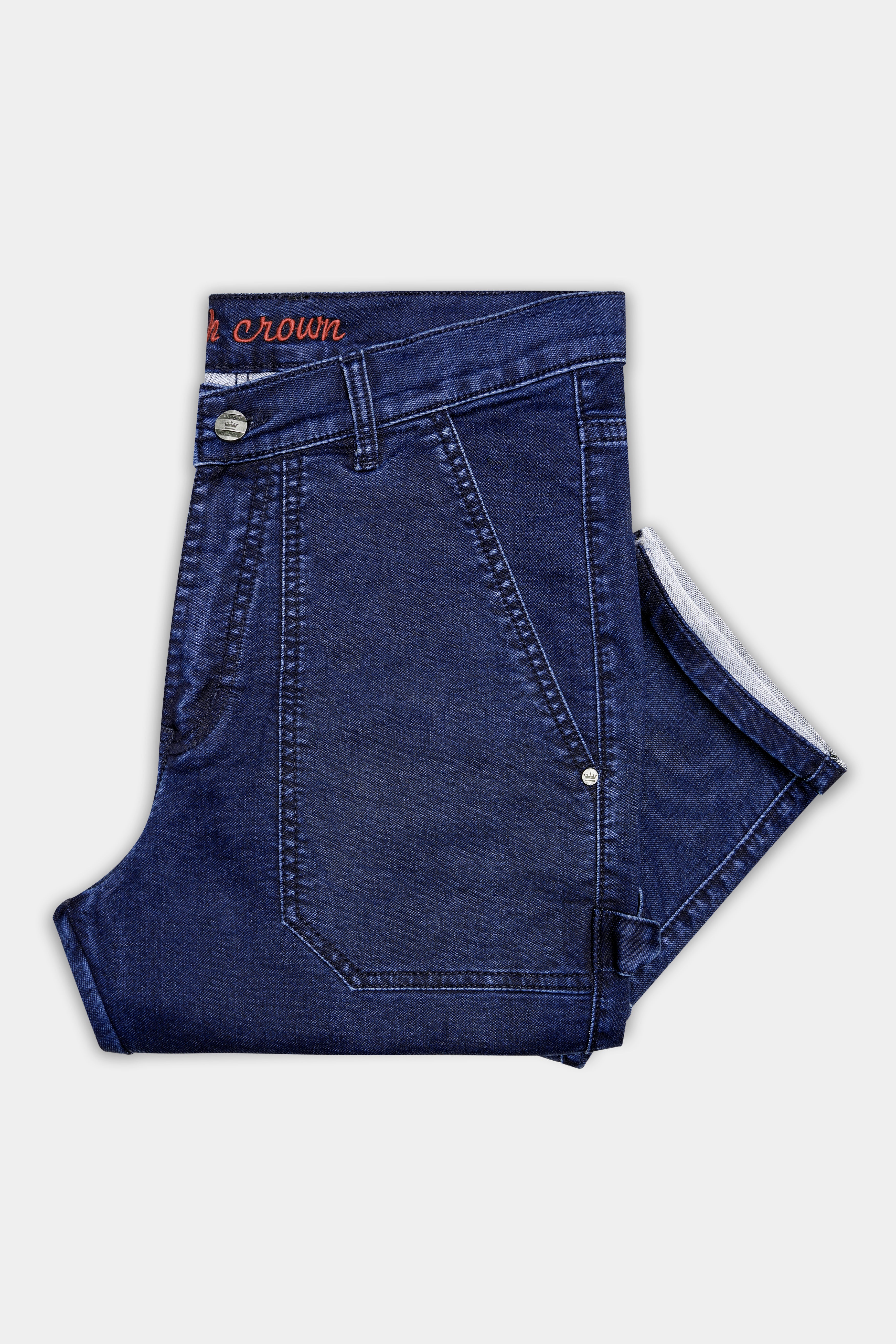 Berry Blue Clean Look Stretchable Denim