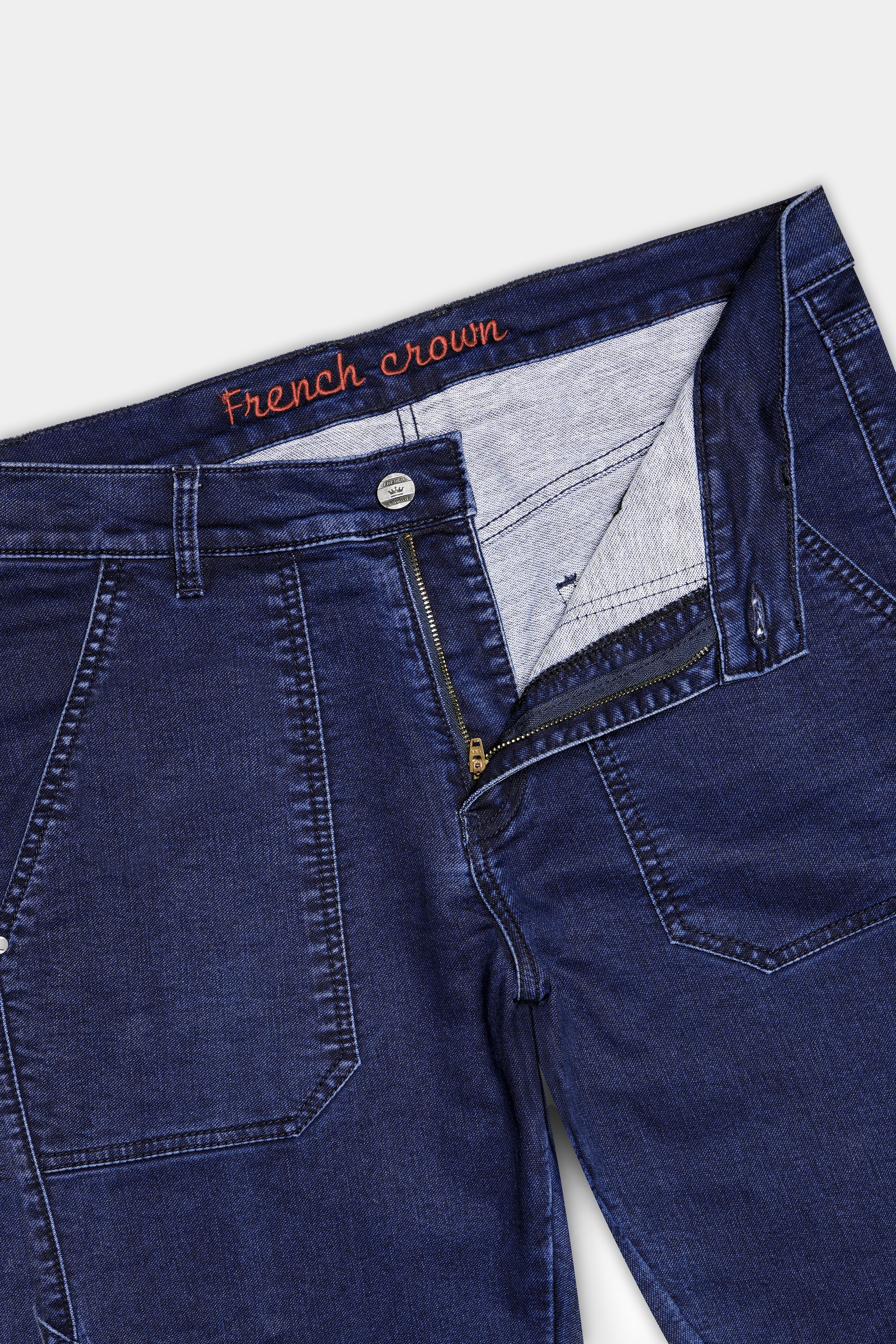 Berry Blue Clean Look Stretchable Denim