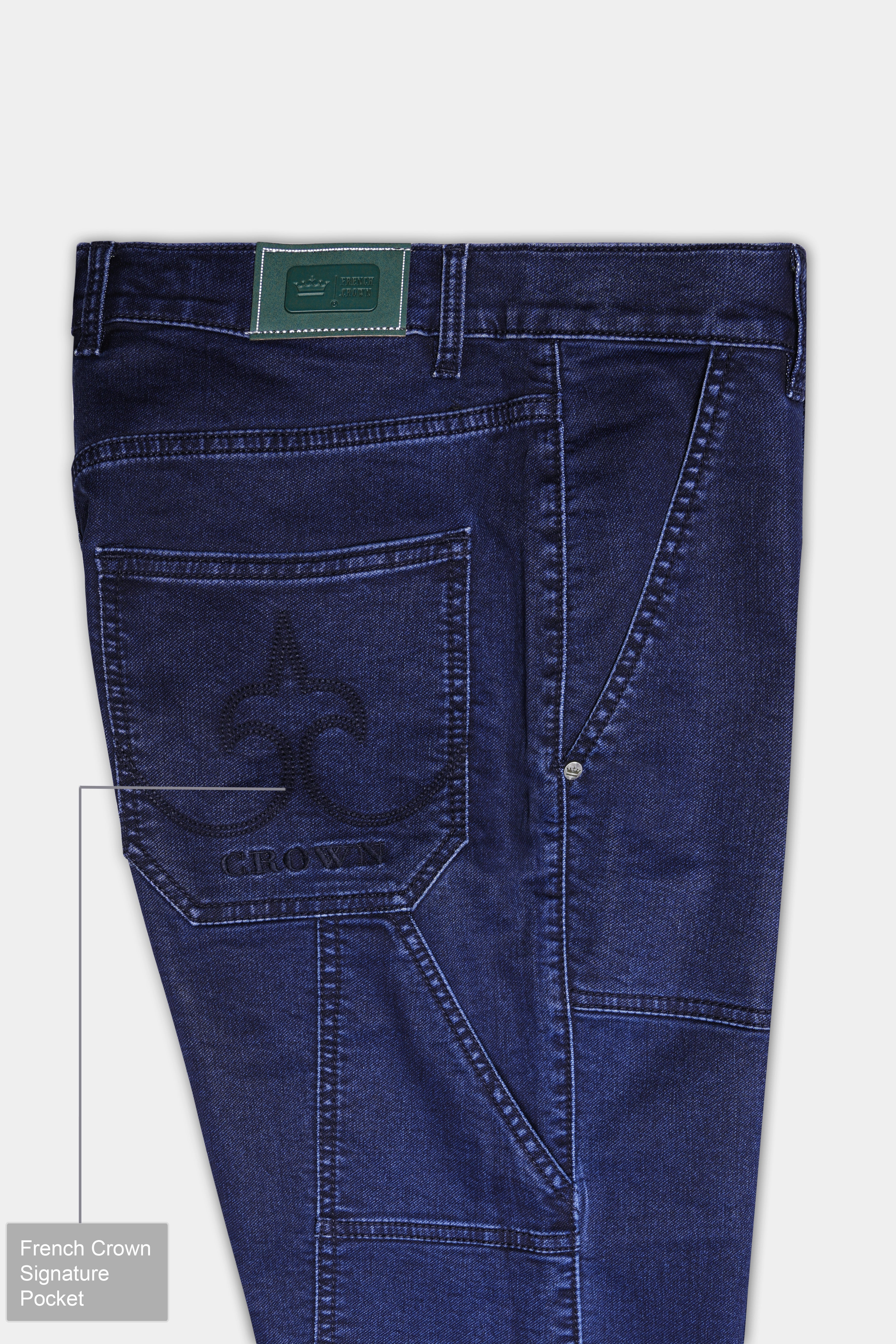 Berry Blue Clean Look Stretchable Denim