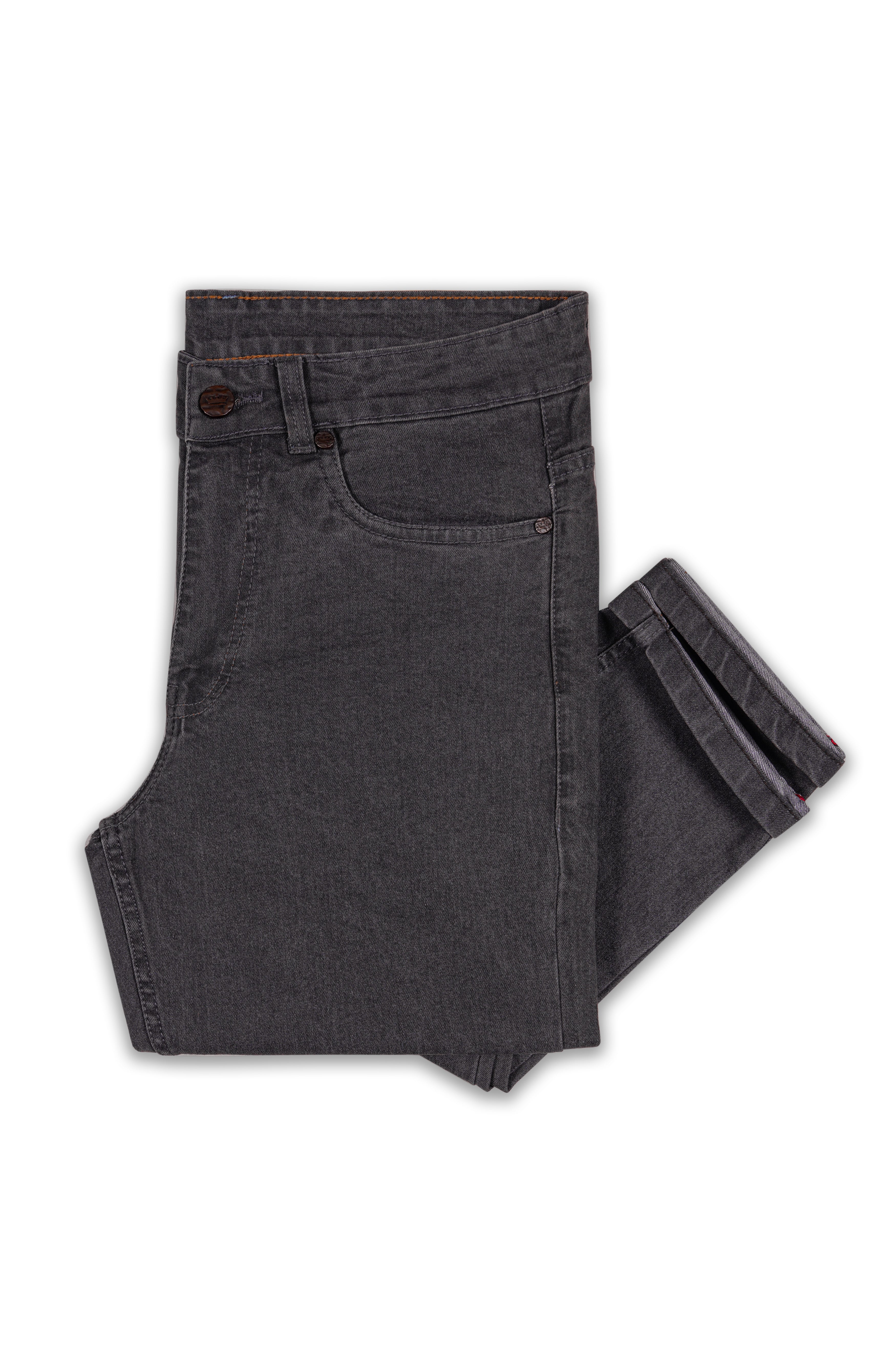 Fuscous Gray Slim Fit Mid-Rise Clean Look Stretchable Denim