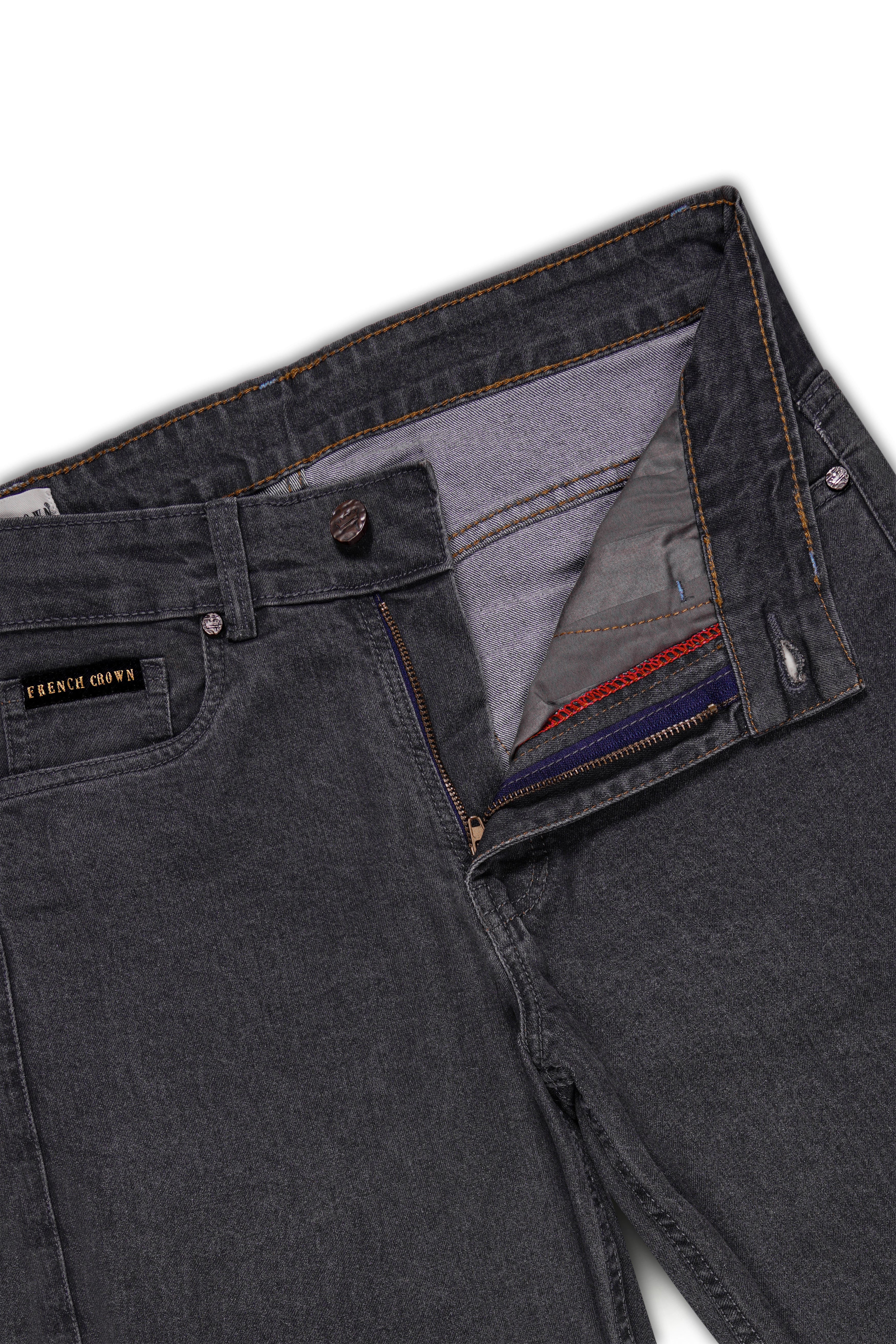 Fuscous Gray Slim Fit Mid-Rise Clean Look Stretchable Denim