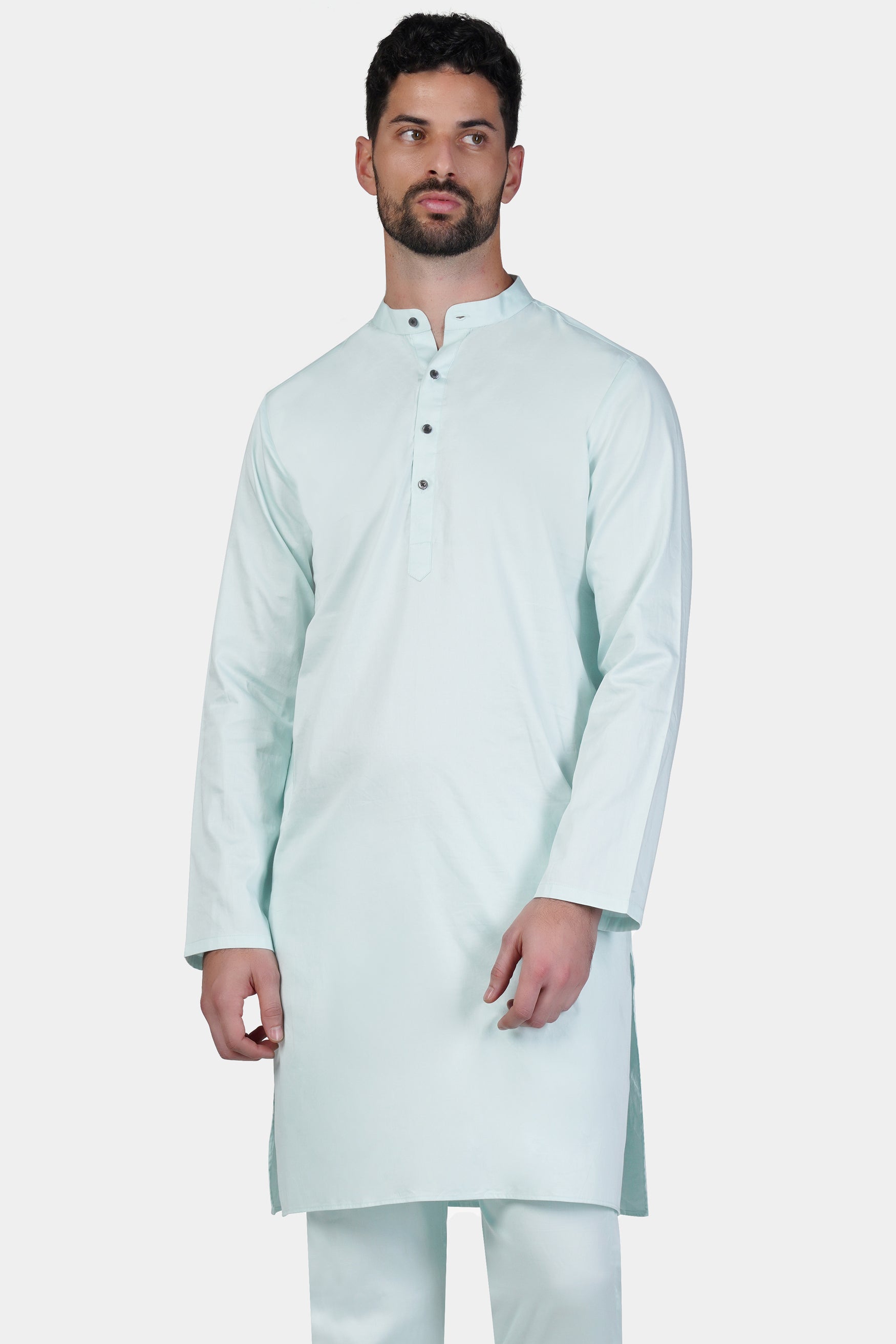 Timberwolf Blue Subtle Sheen Super Soft Premium Cotton Kurta