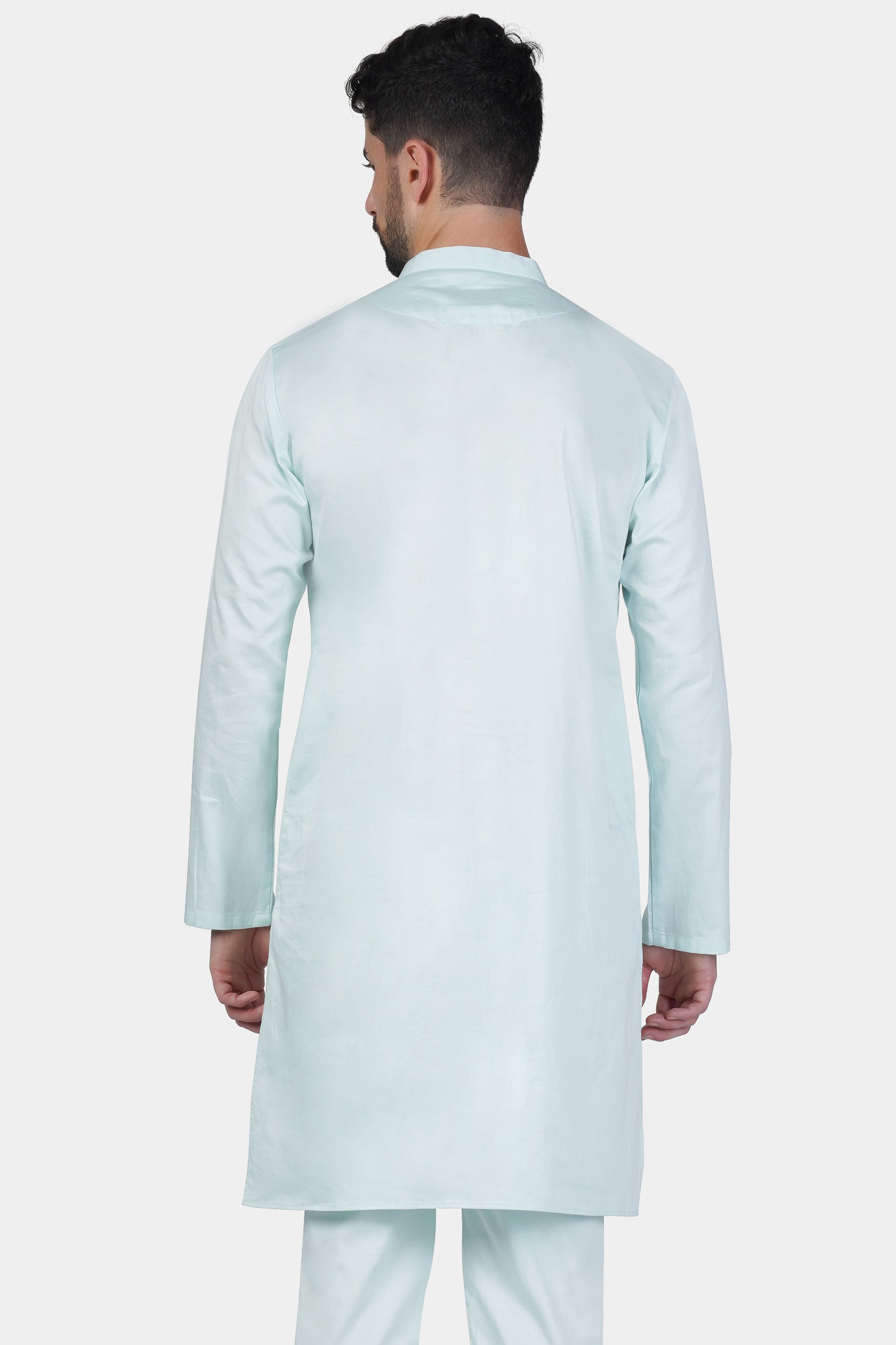 Timberwolf Blue Subtle Sheen Super Soft Premium Cotton Kurta