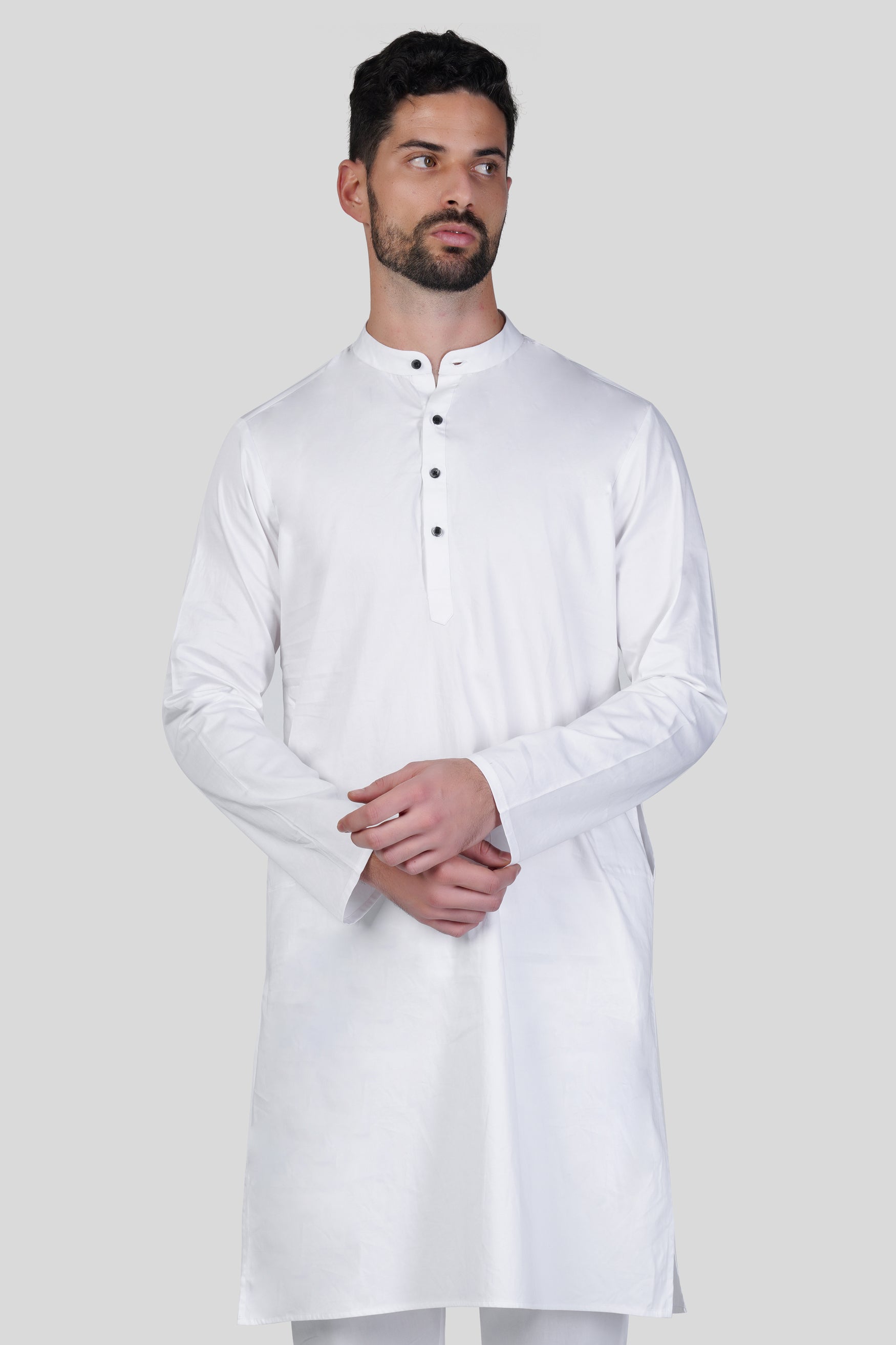 Bright White Subtle Sheen Super Soft Premium Cotton Kurta