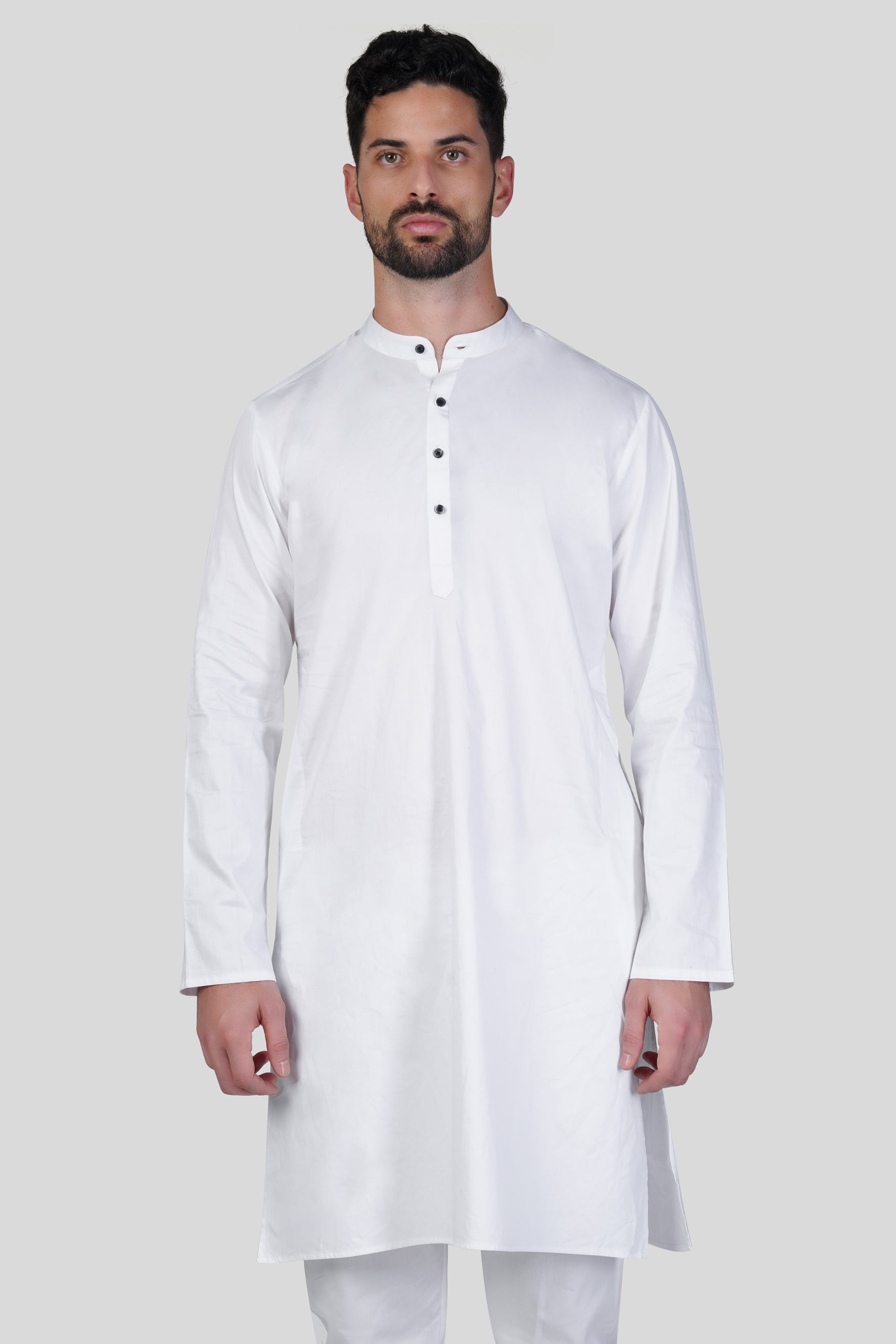 Bright White Subtle Sheen Super Soft Premium Cotton Kurta