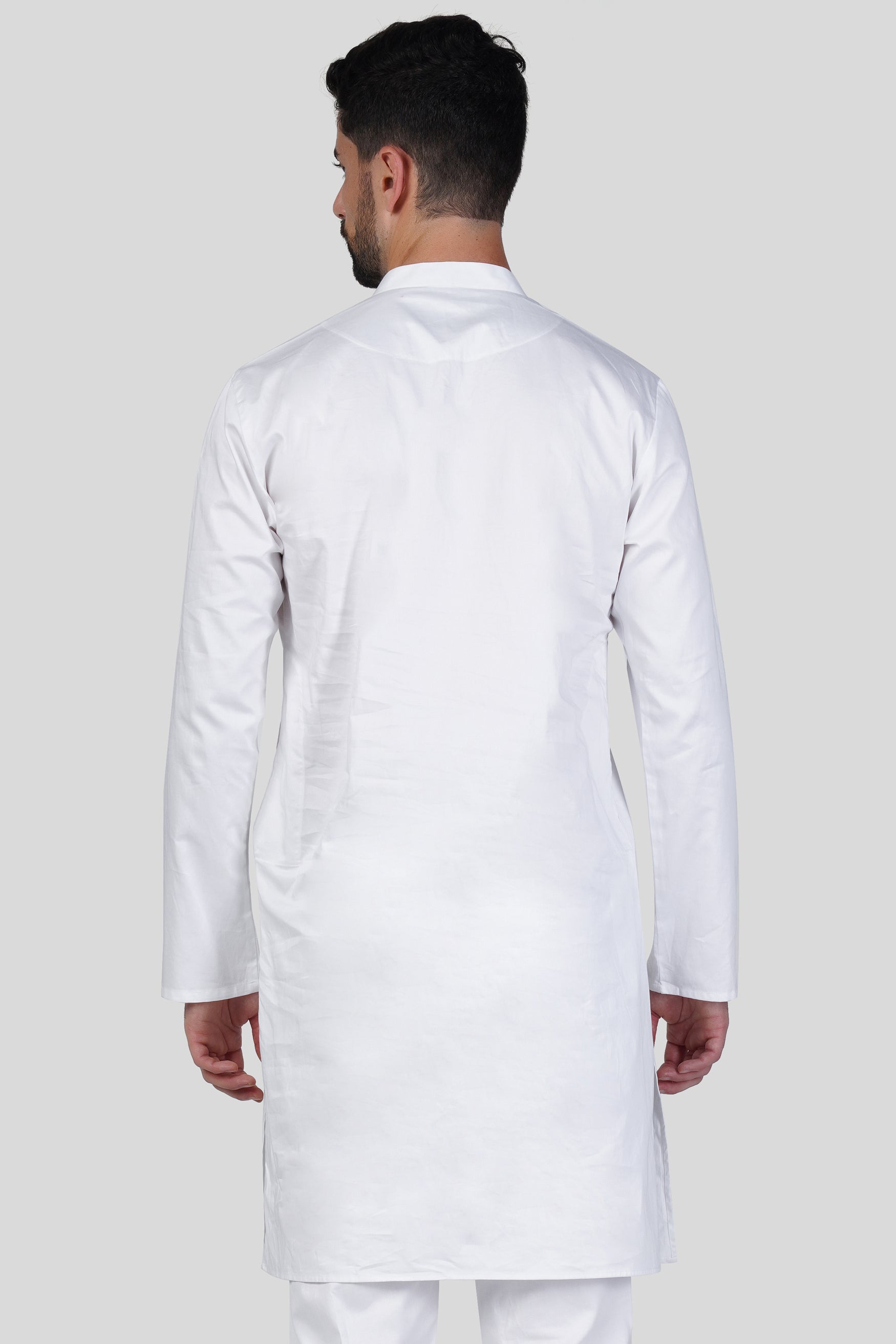 Bright White Subtle Sheen Super Soft Premium Cotton Kurta