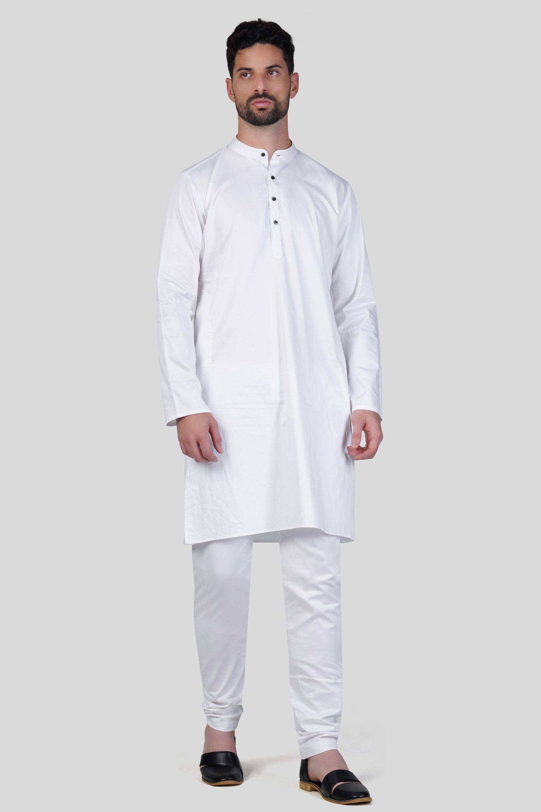 Bright White Subtle Sheen Super Soft Premium Cotton Kurta