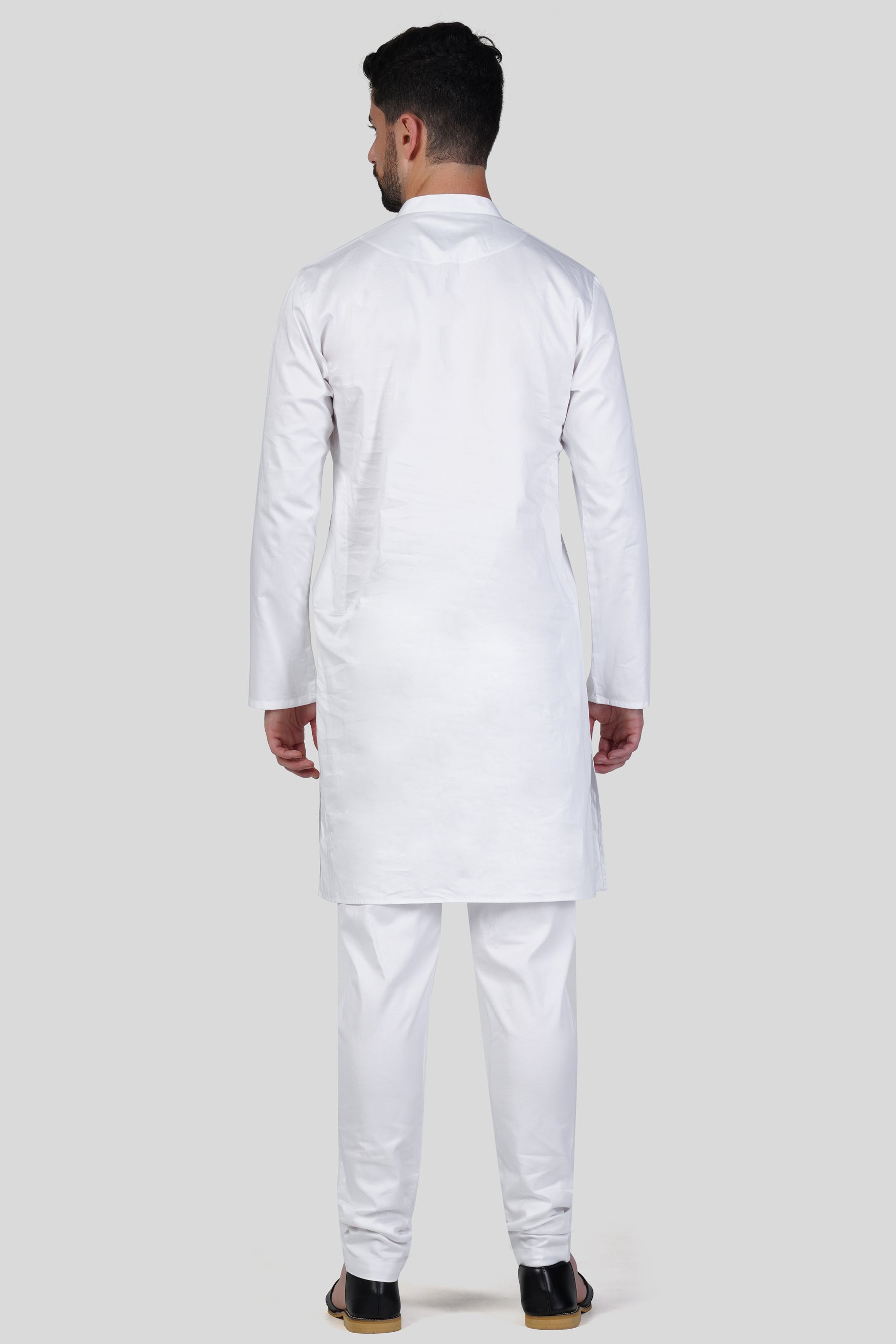 Bright White Subtle Sheen Super Soft Premium Cotton Kurta